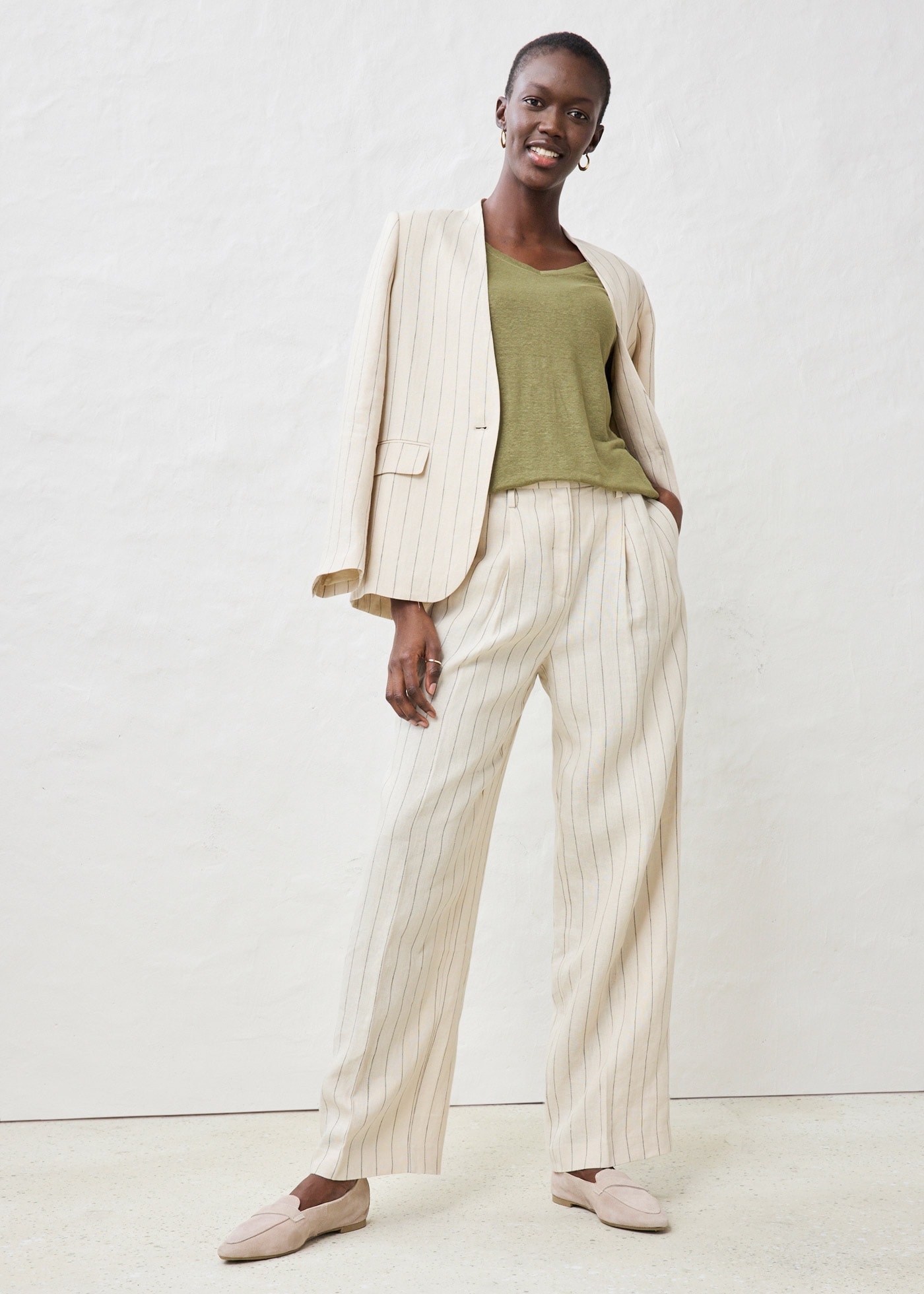 bonprix T-Shirt »Shirt aus reinem Leinen« Shirt aus reinem Leinen