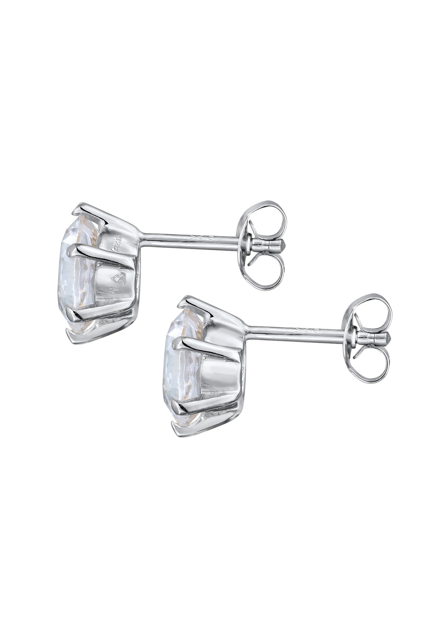 Elli Paar Ohrstecker »Ohrringe Glas Kristalle Weiß 925 Sterling Silber«