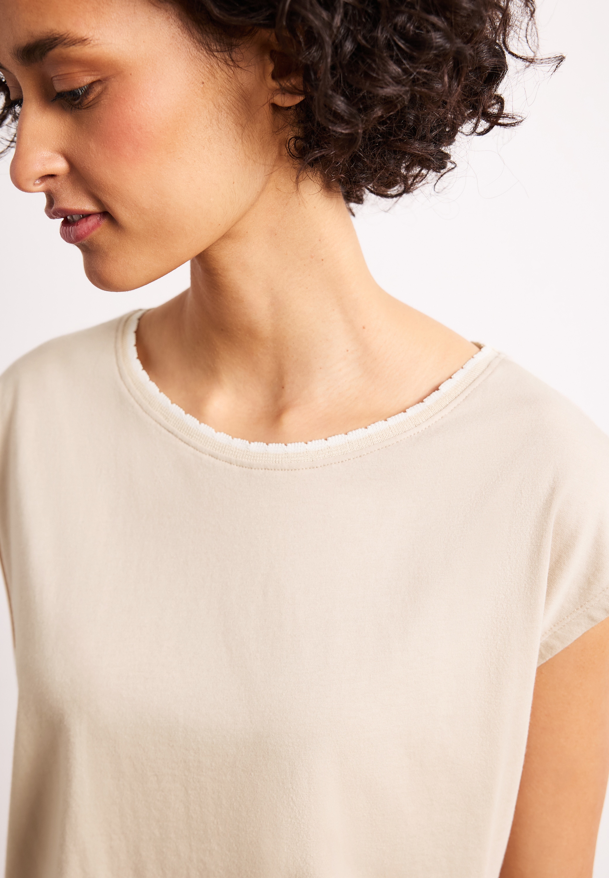 STREET ONE Shirttop Sommershirt mit Deko-Tape