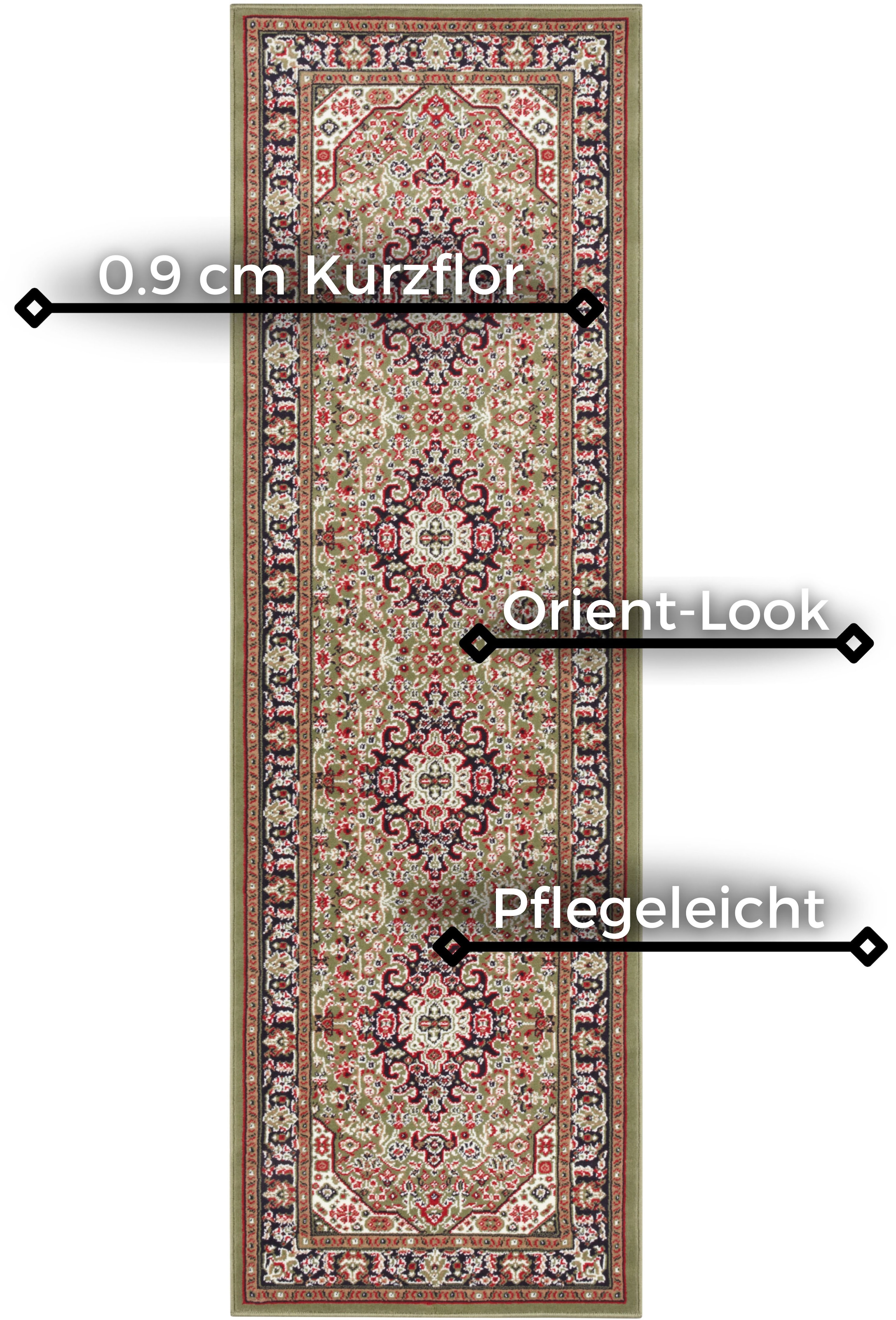 NOURISTAN Teppich »Skazar Isfahan«, rechteckig, 9 mm Höhe, Kurzflor, Orient, Läufer, Vintage, Esszimmer, Wohnzimmer, Flur