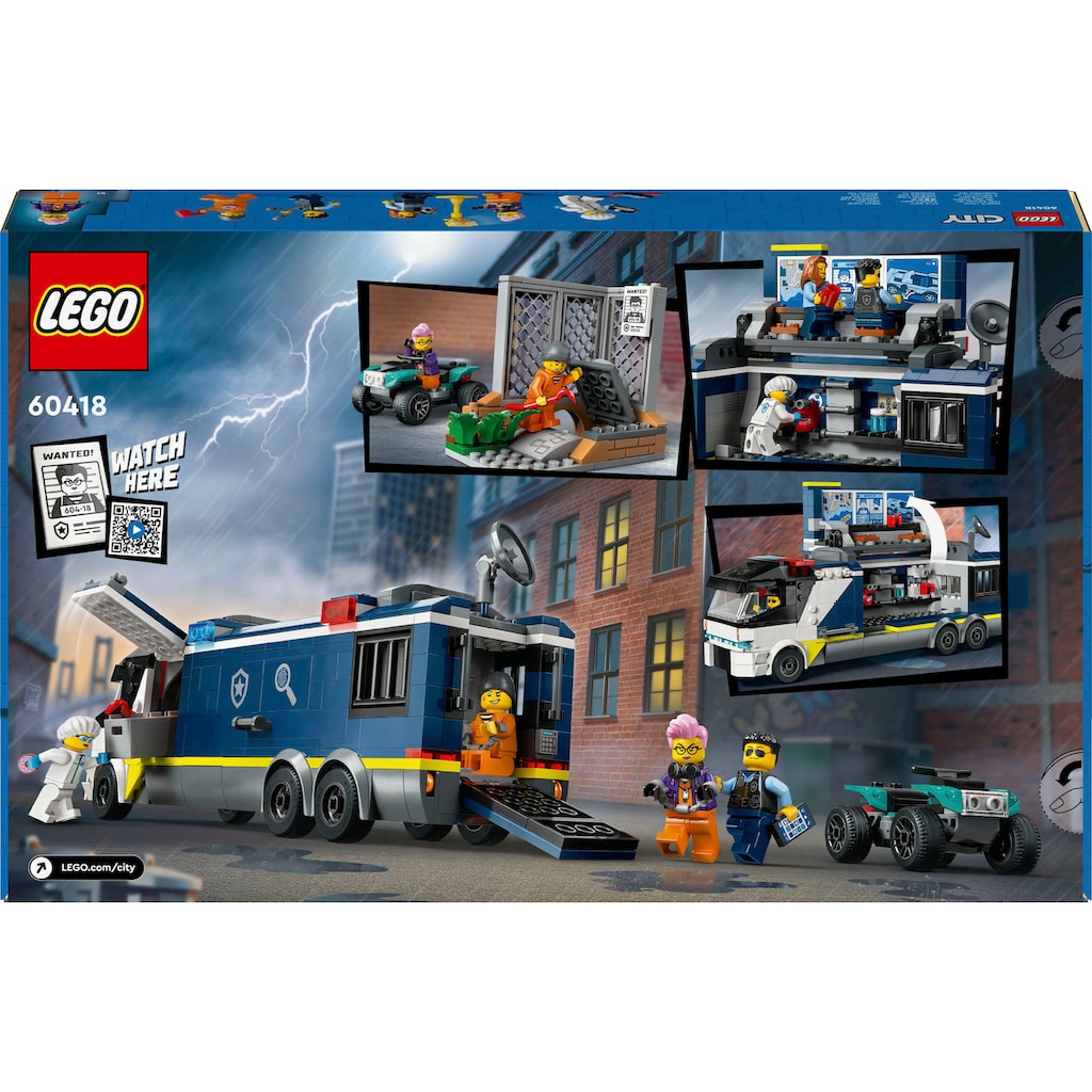LEGO® Konstruktionsspielsteine »Polizeitruck mit Labor (60418), LEGO City«, (674 St.)
