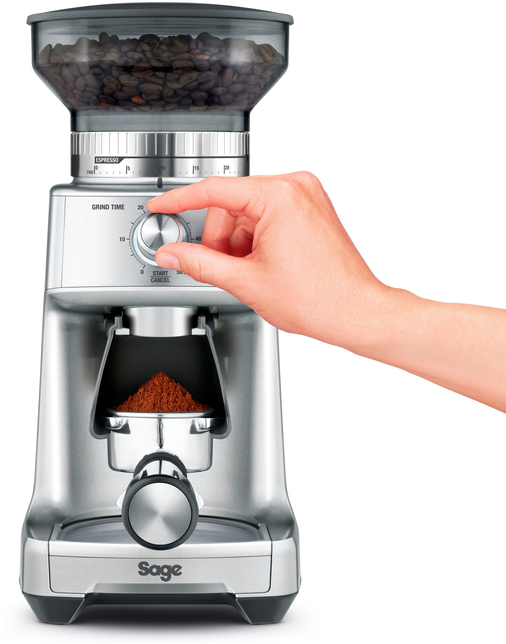 Sage Kaffeemühle »the Dose Control Pro SCG600SIL«, 240 W, Kegelmahlwerk, 350 g Bohnenbehälter