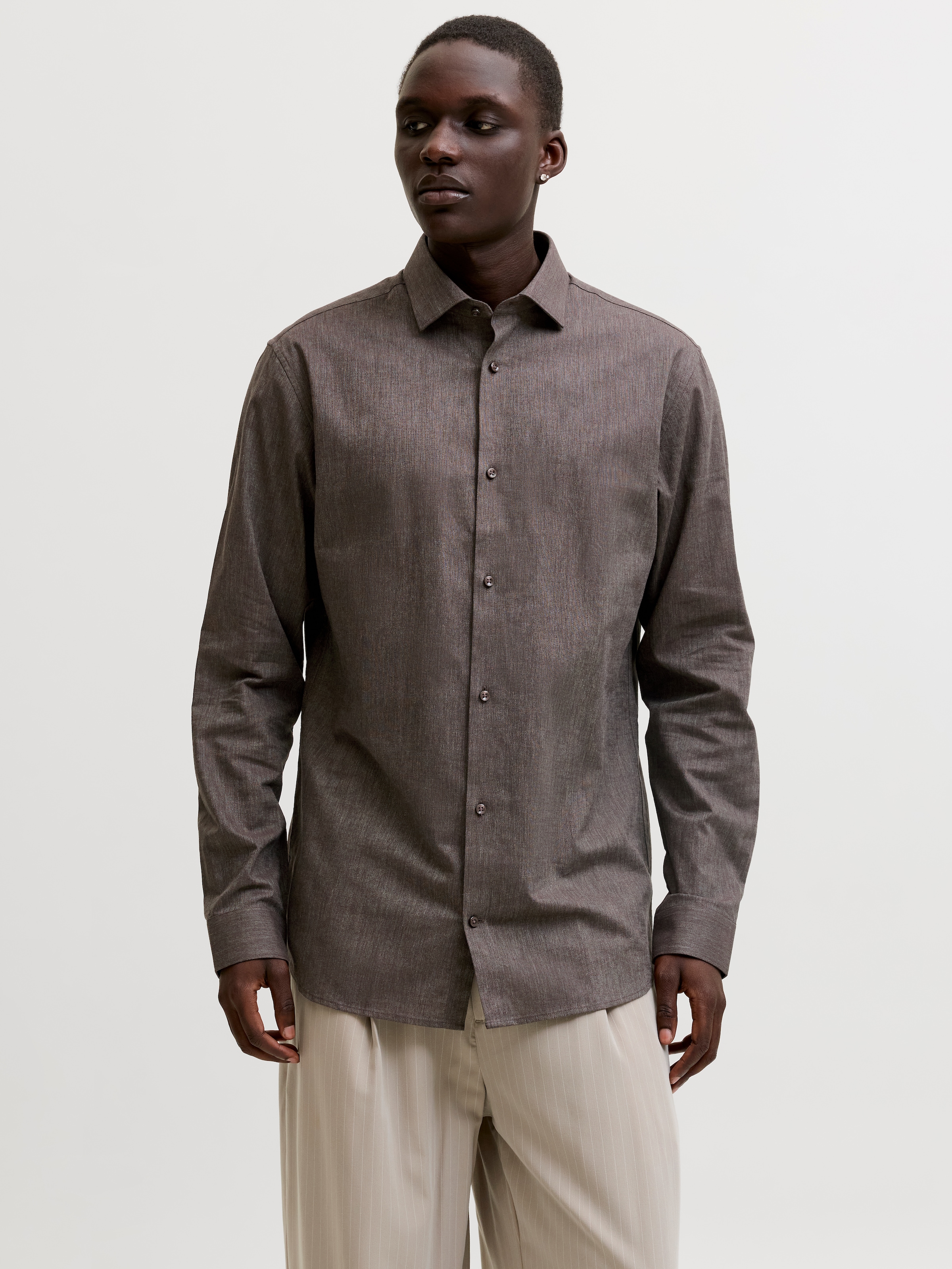 Jack & Jones Langarmhemd »JPRBLAPARKER HEATHER L/S SHIRT STYD« Baumwolle, slim fit