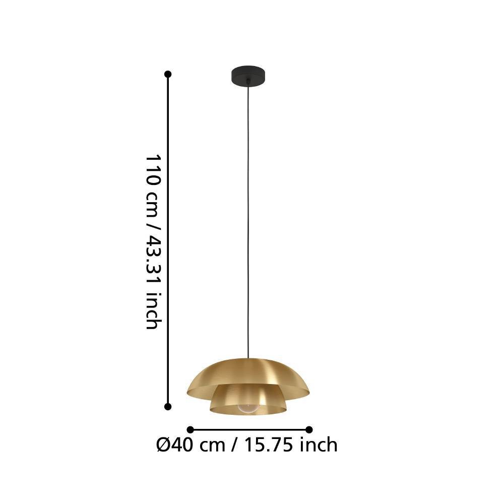 EGLO Hängeleuchte »CENCIARA Pendellampe, Stahl, E27, IP20, Hängelampe, Esstischlampe«, 1 flammig, Leuchtmittel E27 | ohne Leuchtmittel, Hängeleuchte, H110 x Ø40 cm, schwarz, 1X40W exkl.