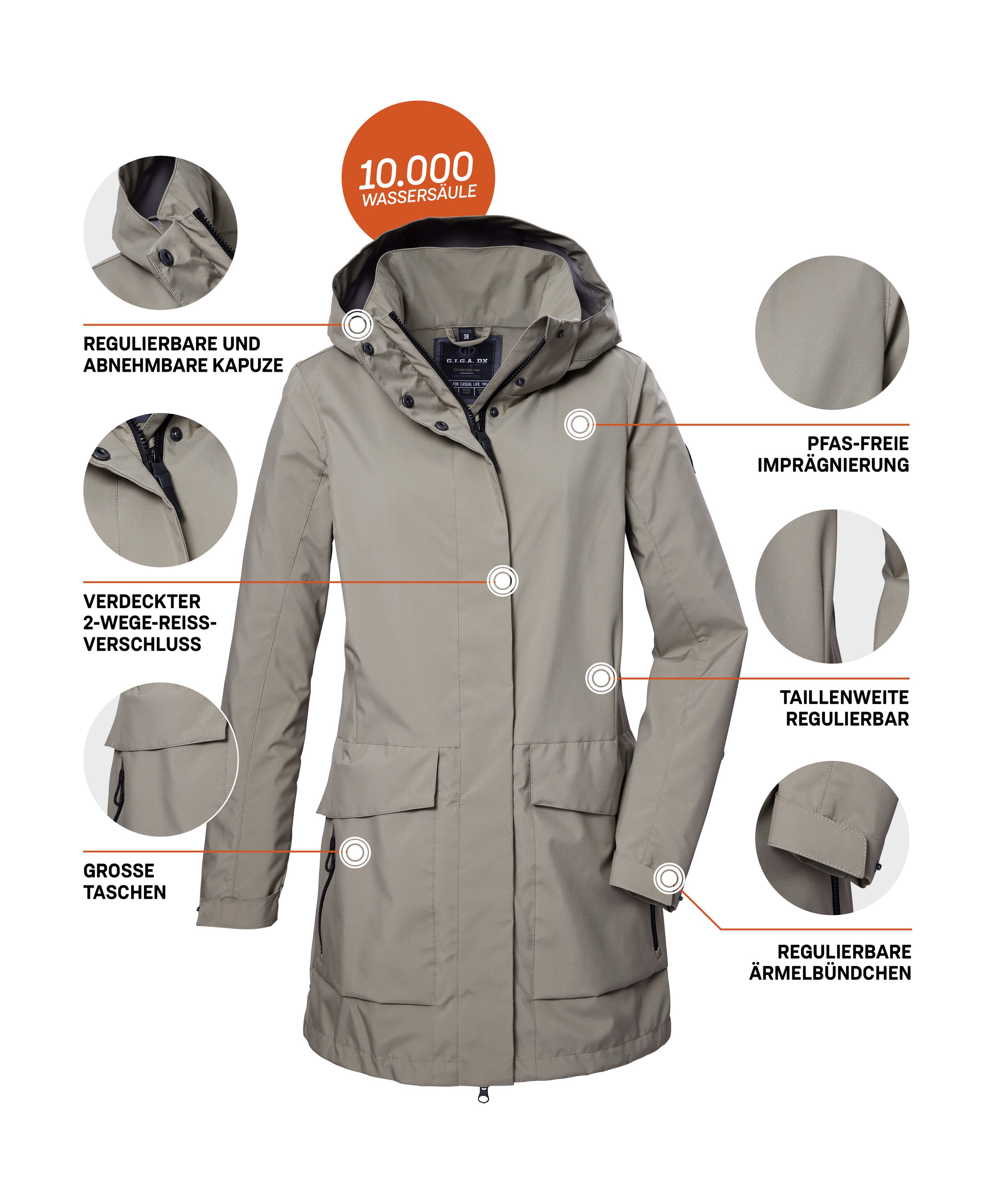 G.I.G.A. DX by killtec Softshellparka »GS 95 WMN SFTSHLL PRK«, Wasser- und windabweisender, atmungsaktiver Softshellparka
