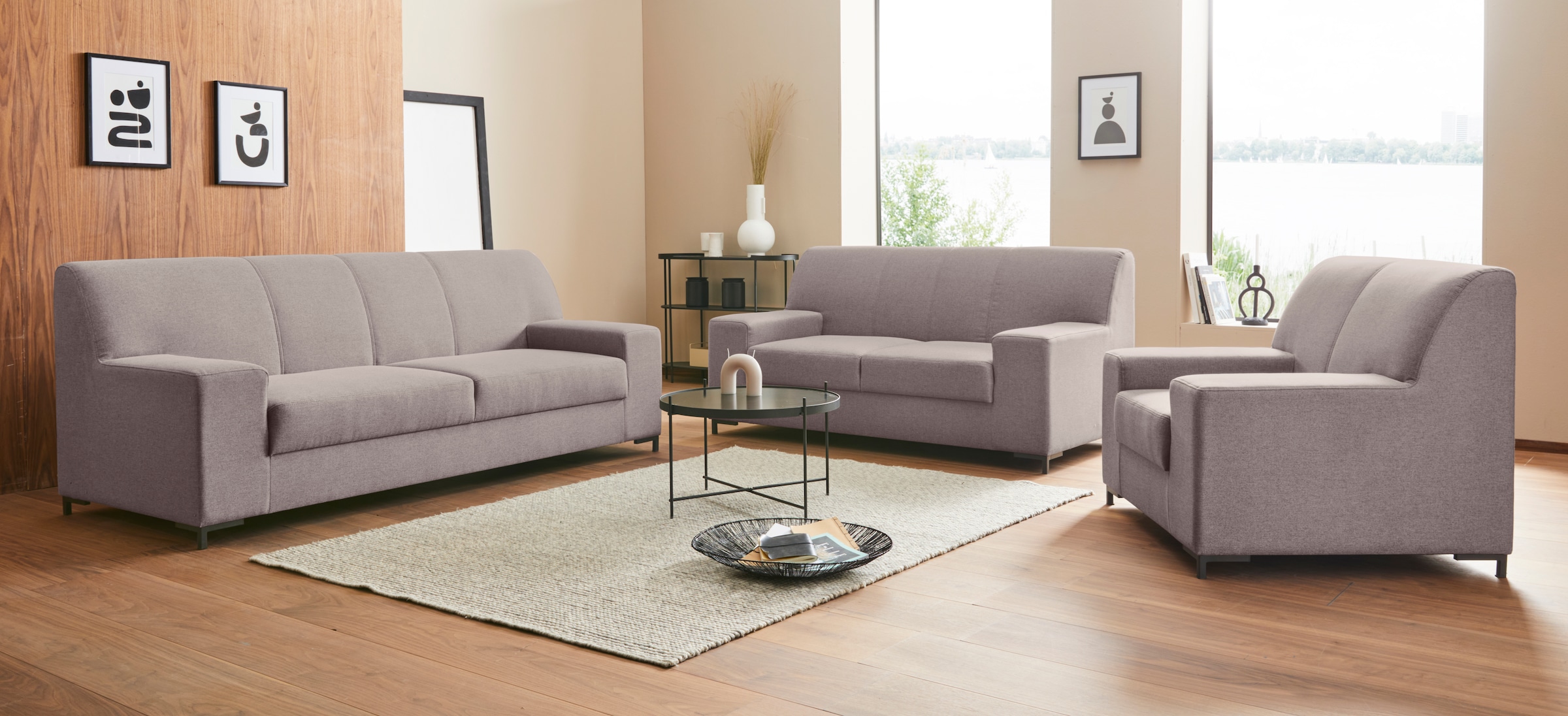 DOMO collection 2-Sitzer »Ledas kubisch und komfortabel, flache Armlehnen, eleganter Fuß,« Breite 170cm, in vielen Farben erhältlich