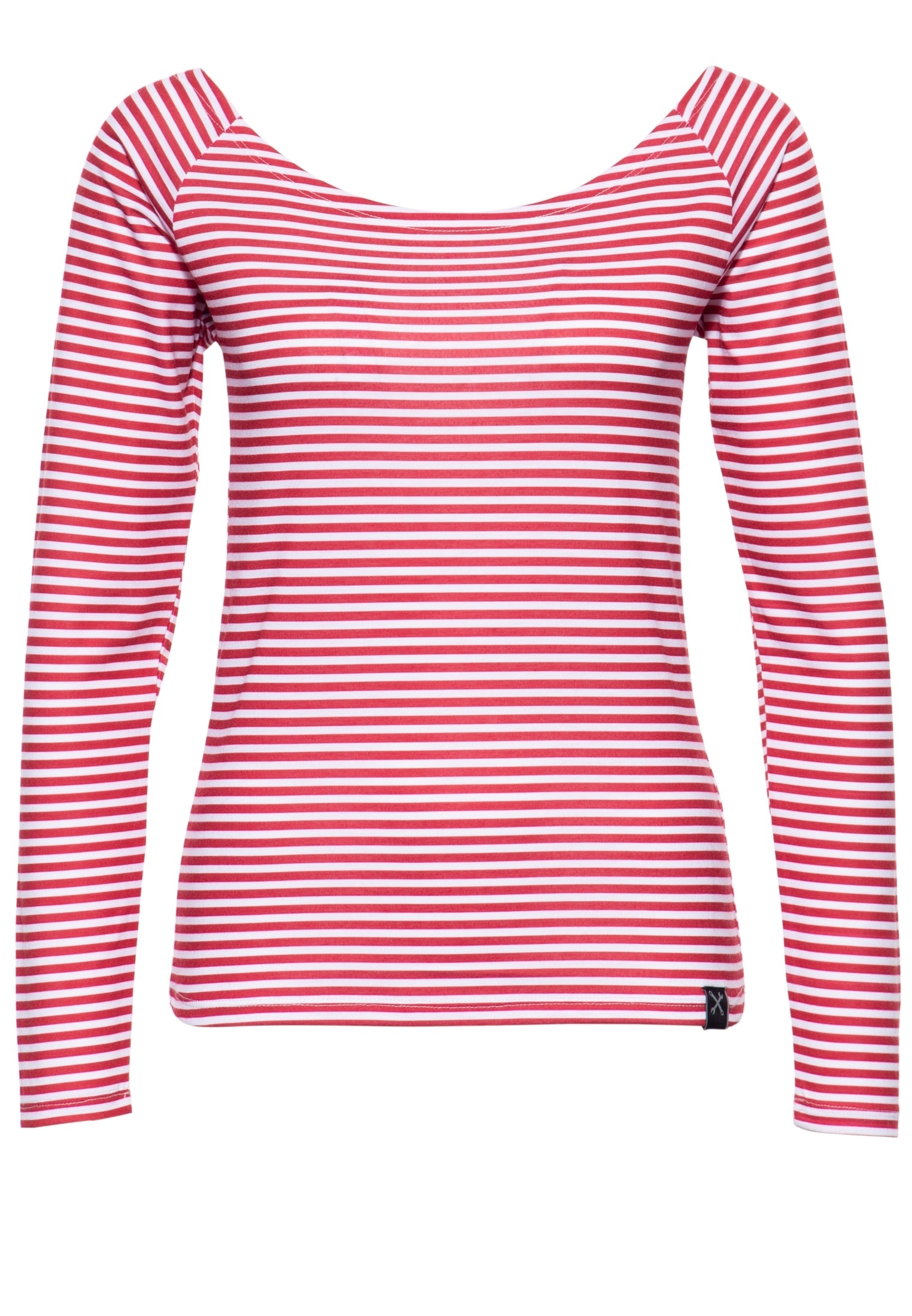 QueenKerosin Longsleeve, mit U-Boot-Ausschnitt und Streifenmuster