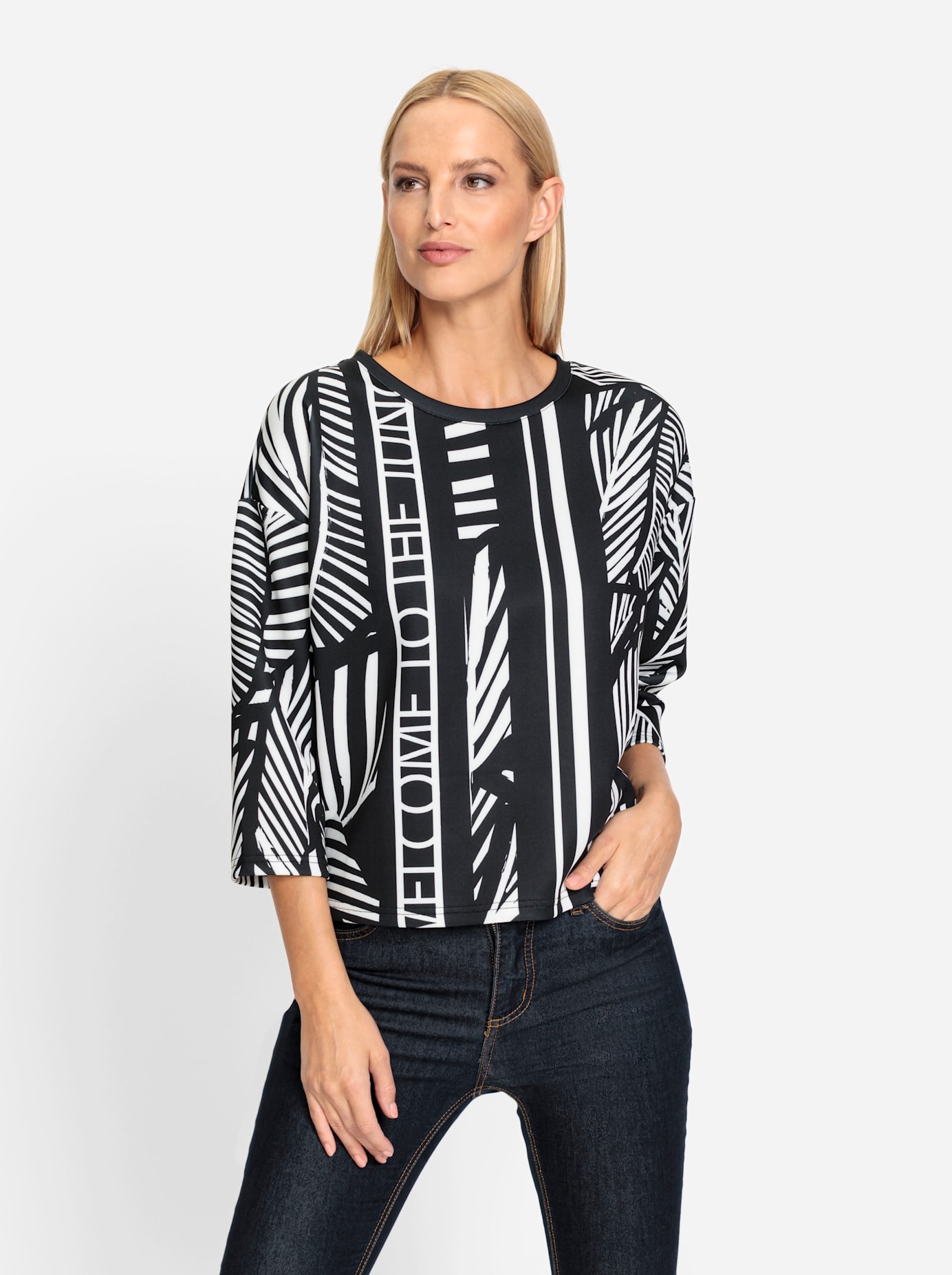 heine 3/4-Arm-Shirt »Druck-Shirt«, (1 tlg.)