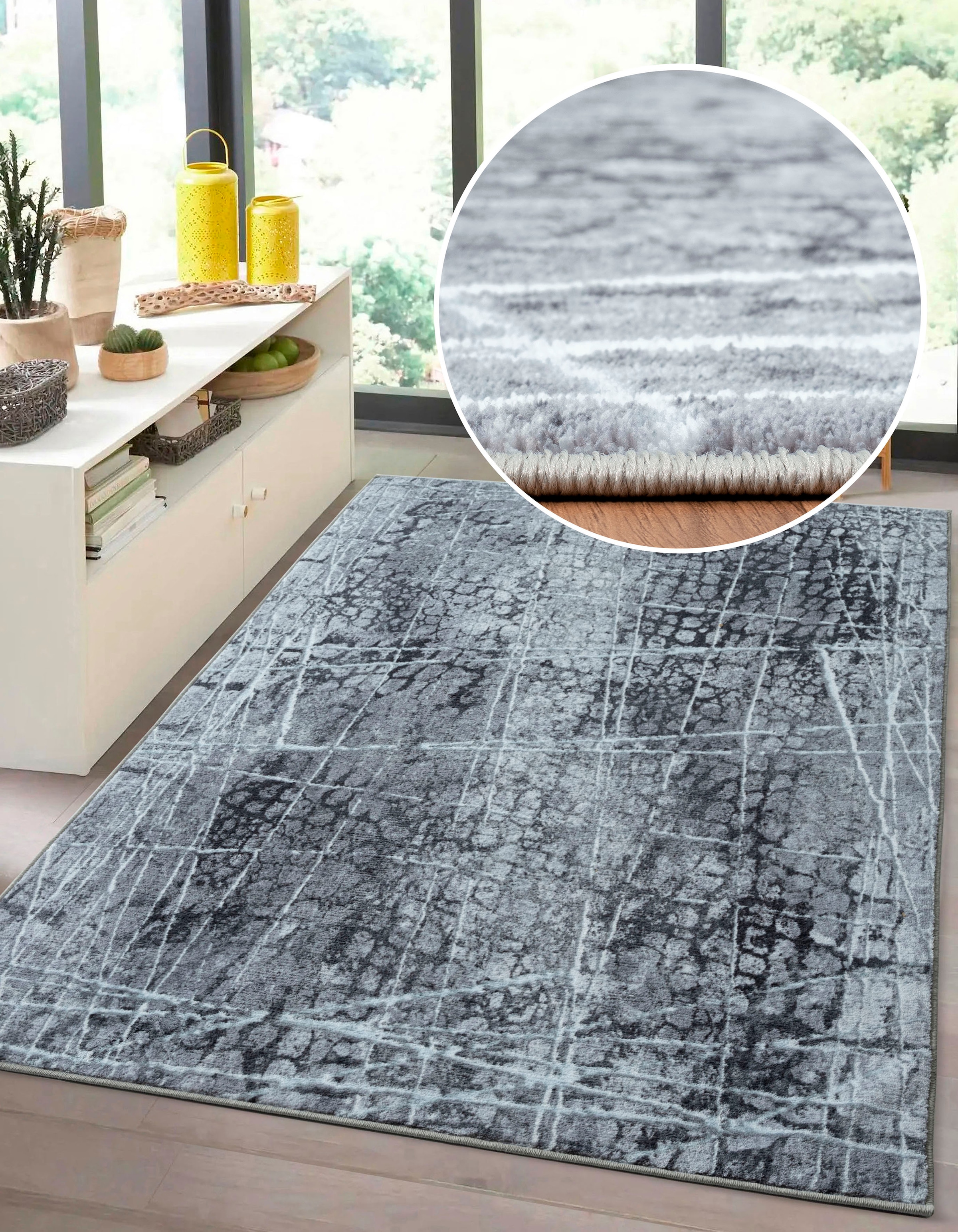 merinos Teppich »Elis Plus 6500«, rund, 12 mm Höhe, strapazierfähiges Flachgewebe, Wohnzimmer, Flur, Diele