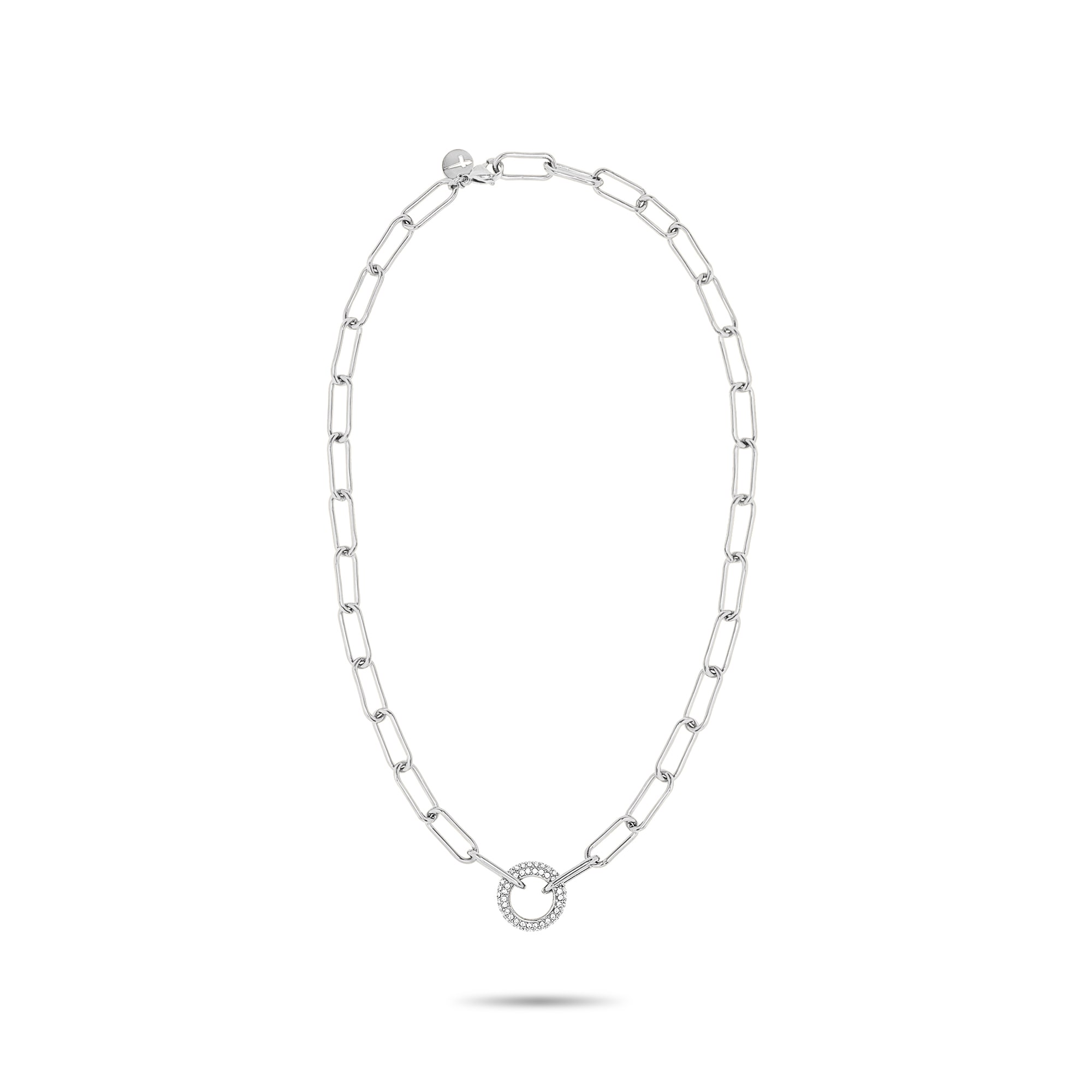 Tamaris Gliederkette »Schmuck Geschenk Edelstahl Halskette mit Glitter Donut« mit Glasstein