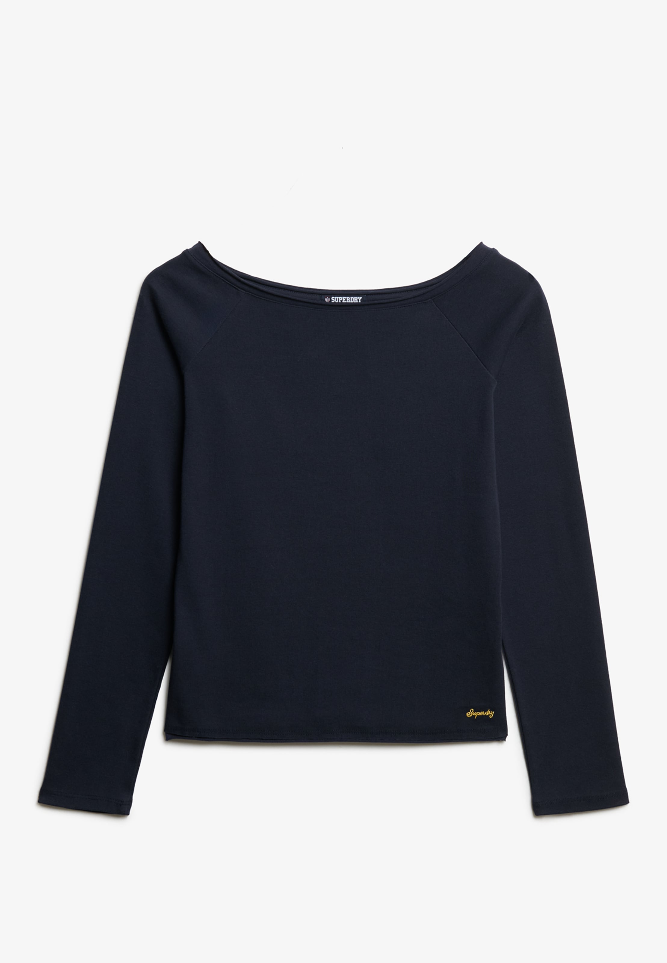 Superdry Langarmshirt »BARDOT OFF SHOULDER TOP« mit U-Boot Ausschnitt und Wellenkante am Bund