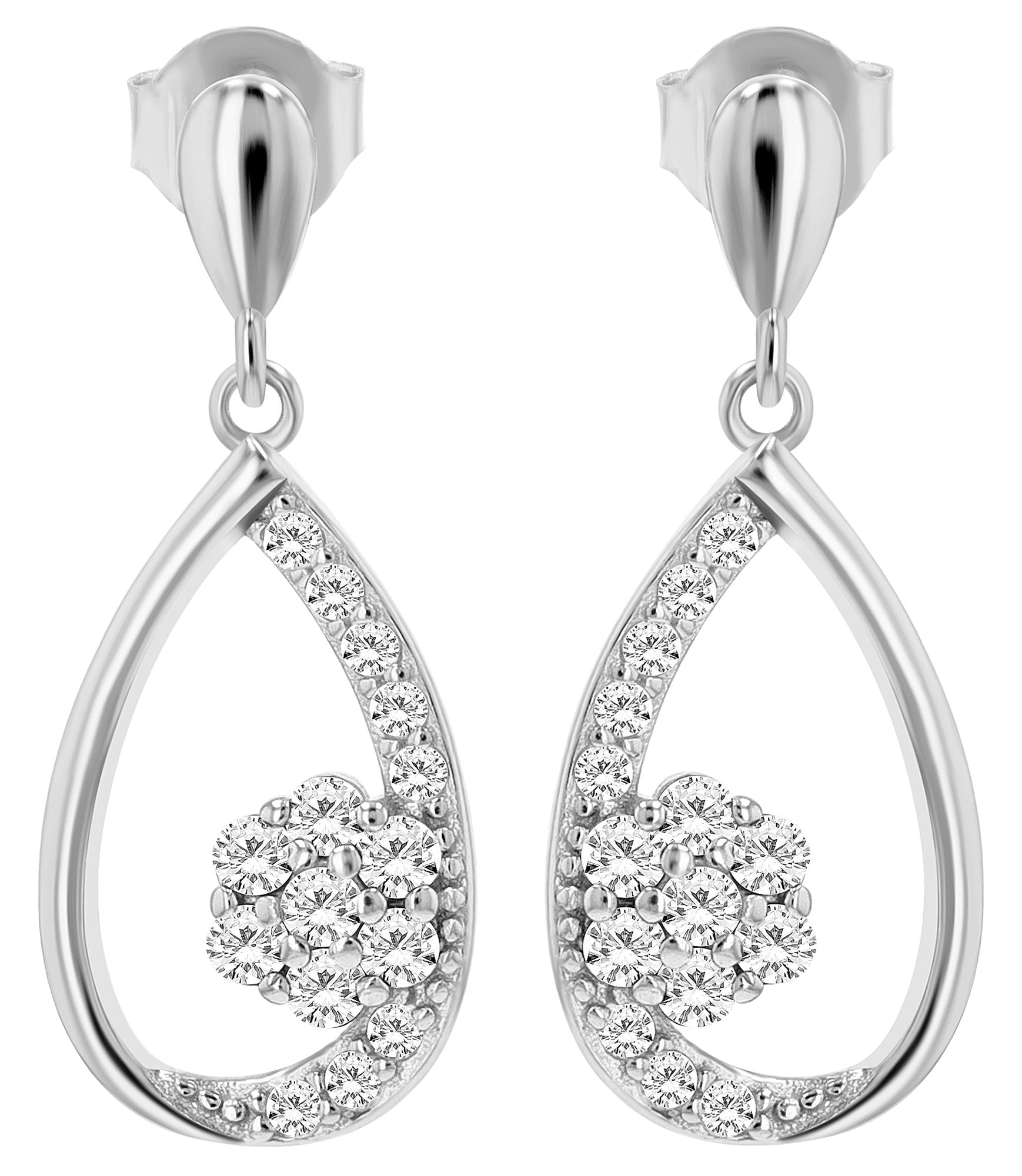 Adelia´s Paar Ohrhänger »Damen Ohrringe ¿ Ohrhänger aus 925 Silber mit Zirkonia«