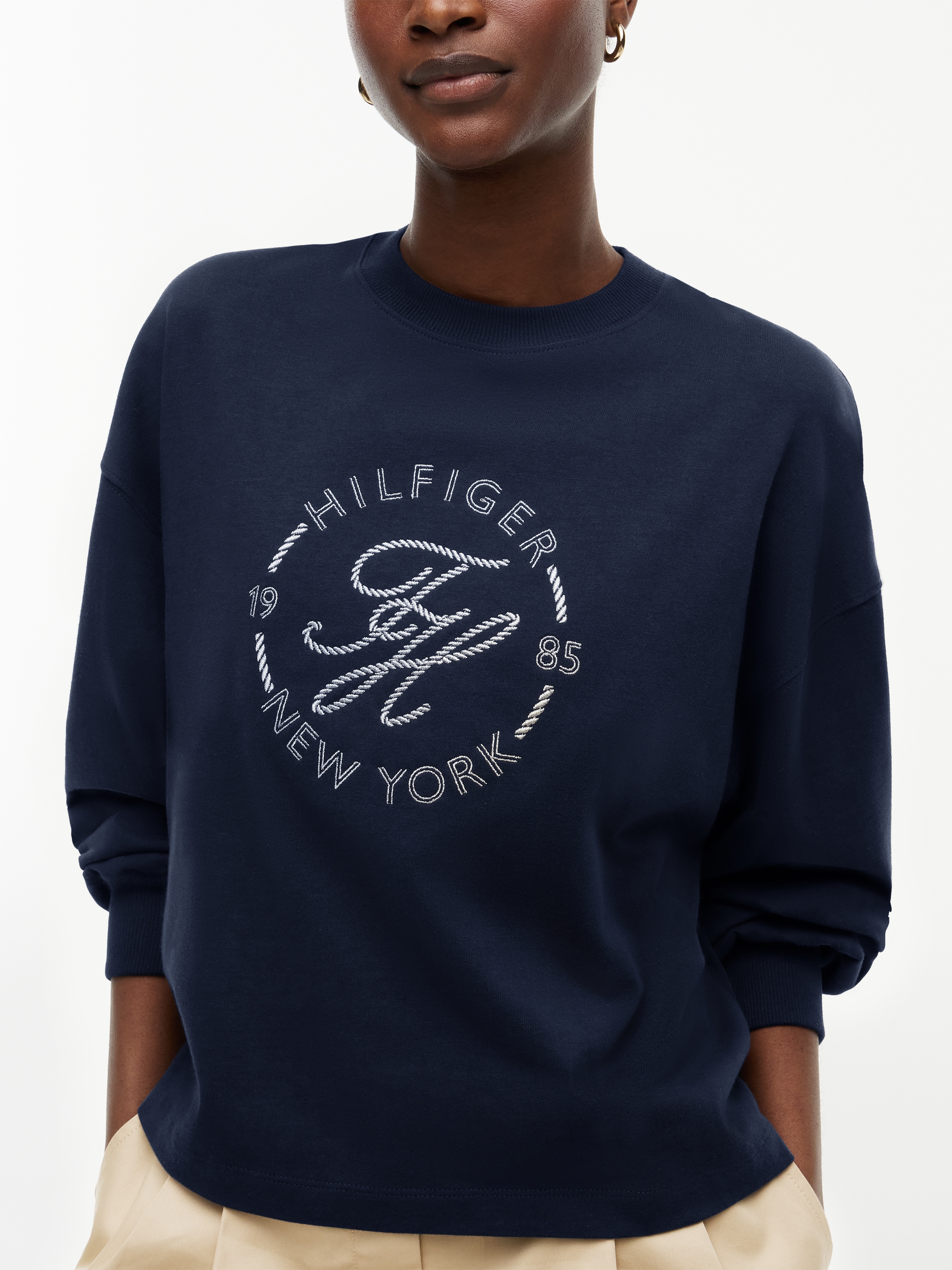 Tommy Hilfiger Sweatshirt »TH Relaxed Fit Rundhals-Sweatshirt«, Baumwolle, relaxed fit
