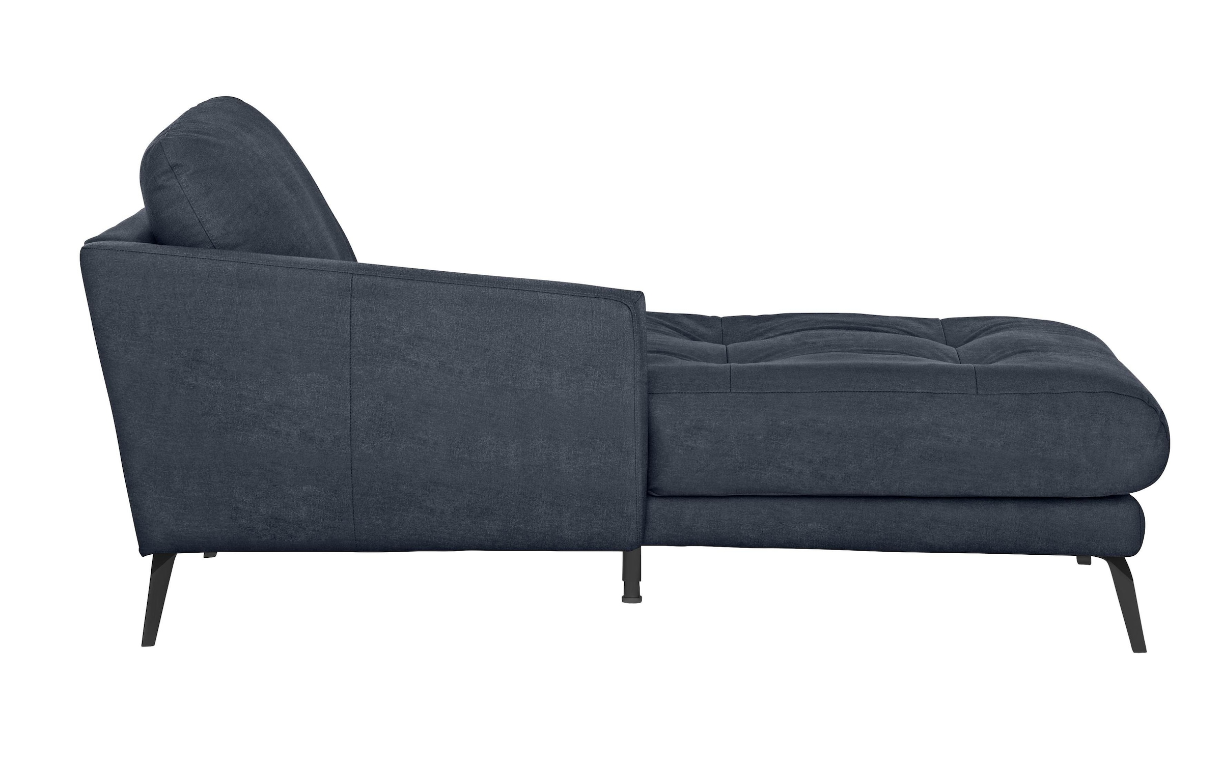 W.SCHILLIG Chaiselongue »softy«, mit dekorativer Heftung im Sitz, Füße schwarz pulverbeschichtet