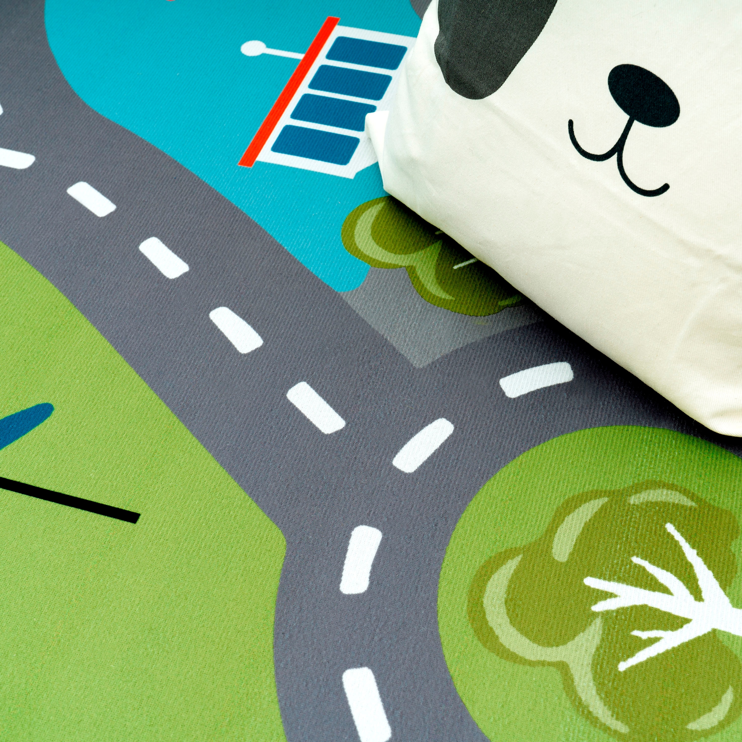 Paco Home Kinderteppich »Bino 562« rund 4 mm Höhe Kurzflor, Straßen-Spiel-Teppich, Motiv Flughafen, Kinderzimmer