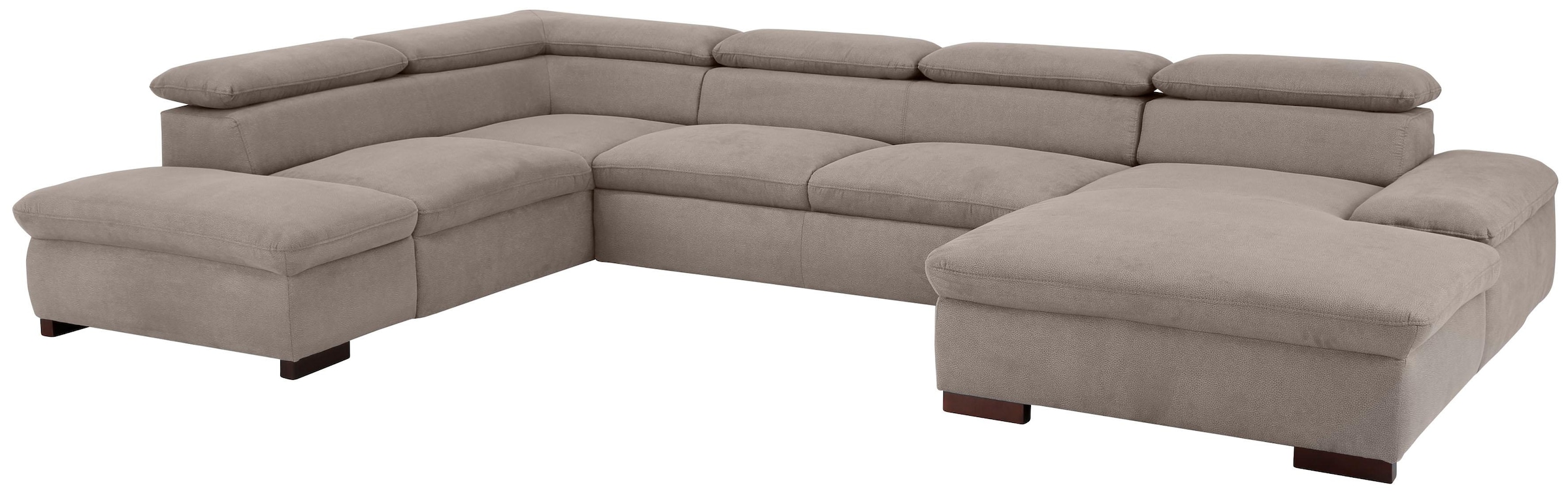 OTTO home Wohnlandschaft »Alberto U-Form, B: 350 cm, mit Kopfteilverstellung, XXL-Sofa« optional mit Schlaffunktion, Couch mit Lederoption