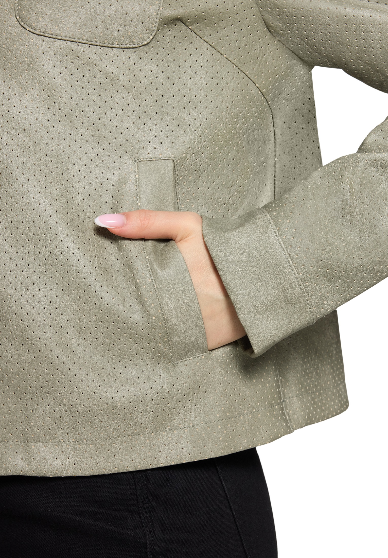 Amber & June Lederimitatjacke »Kunstleder-Jacke mit Kragen«