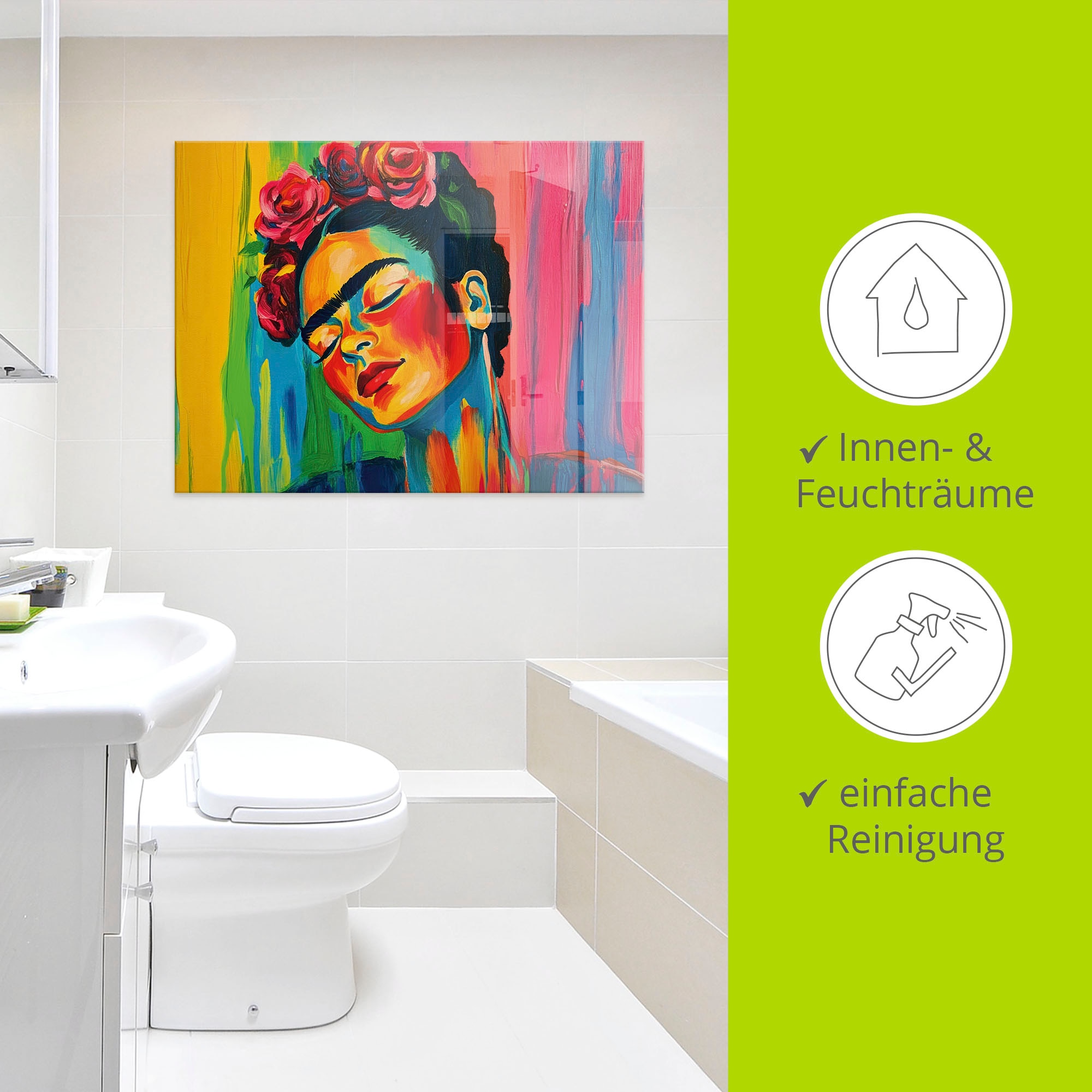 Artland Glasbild »Garden of Reflection, Buntes Mädchen« Bilder von Frauen 1 Stk. tlg. in verschiedenen Größen