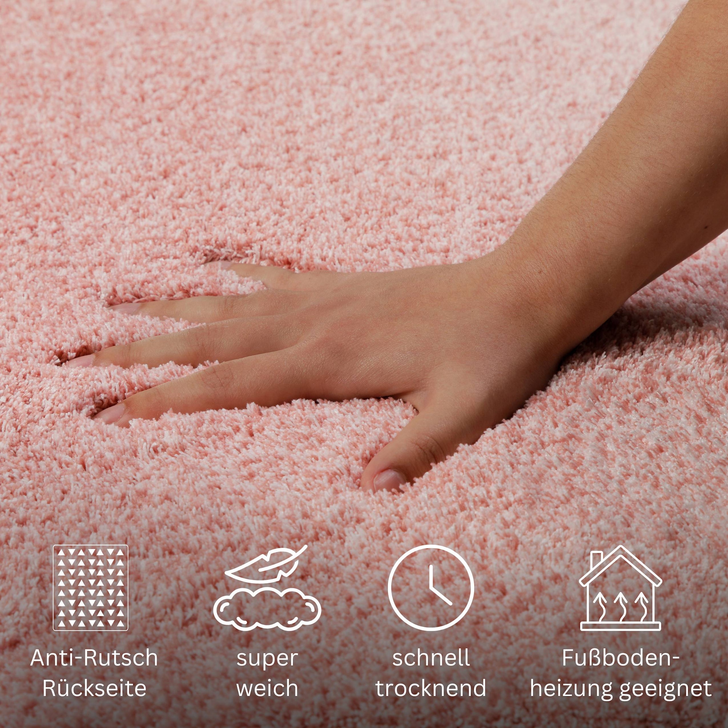 OTTO home Badematte »Utta«, rutschhemmend beschichtet, schnell trocknend, Badteppich, getuftet, mit modernem Farbverlauf, flauschig, hochflor