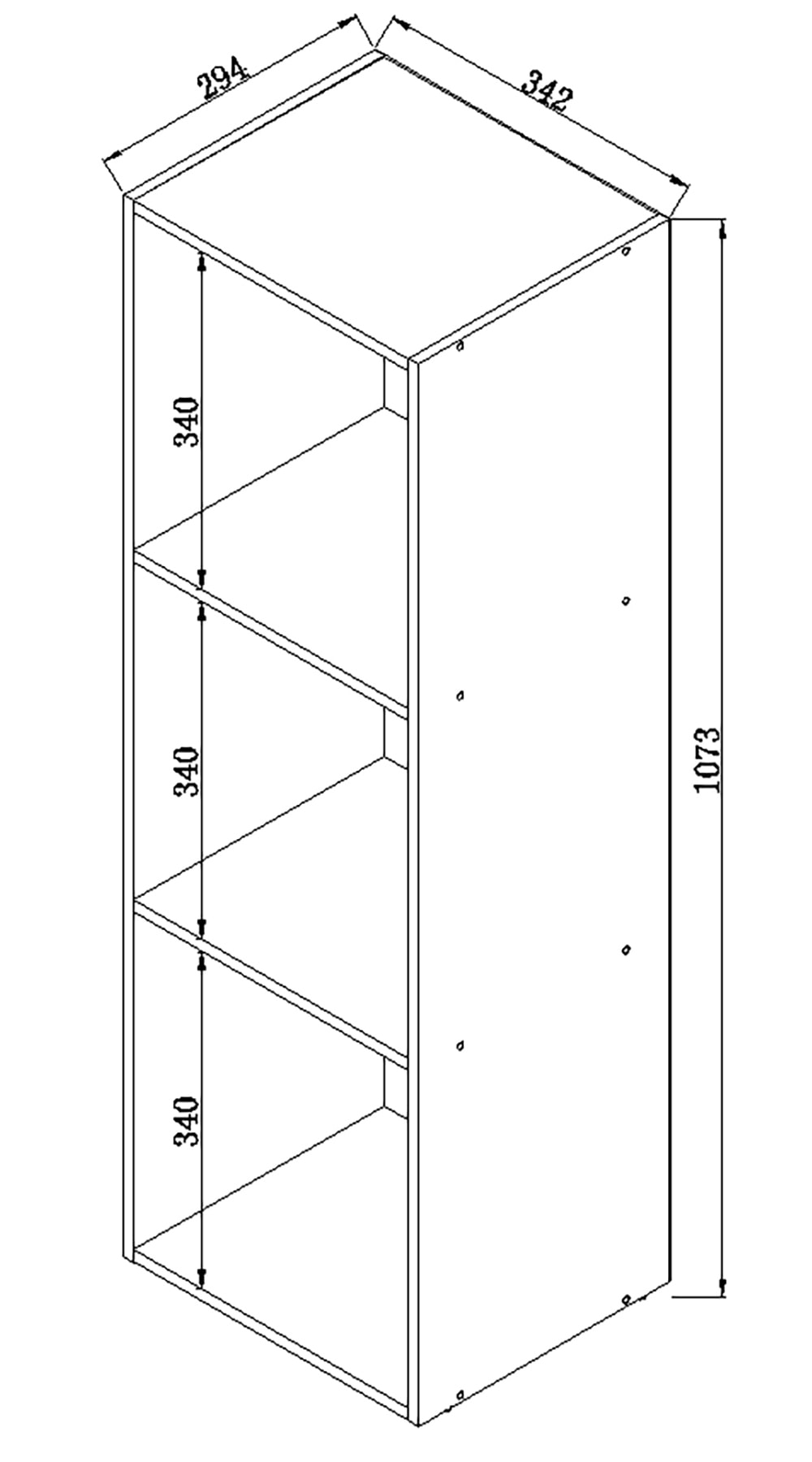 VCM Aktenregal »VCM Holzregal stehend | platzsparender Aktenschrank | Maße: H. 107 x B. 34 x T. 30 cm | Elegantes Regal stehend | Büroregal ¿ Offas 3 Fach«
