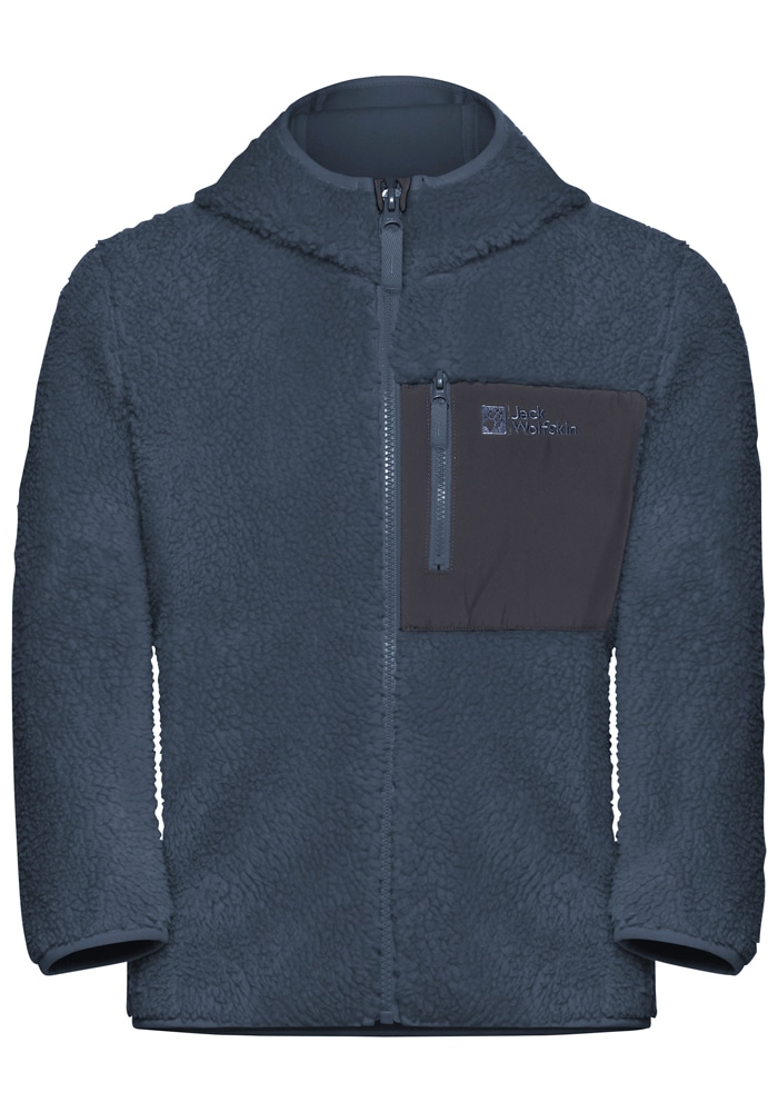 Jack Wolfskin Fleecejacke »ICE CURL HOOD JACKET K«, mit Kapuze, Wärmend, winddicht, Übergangsjacke