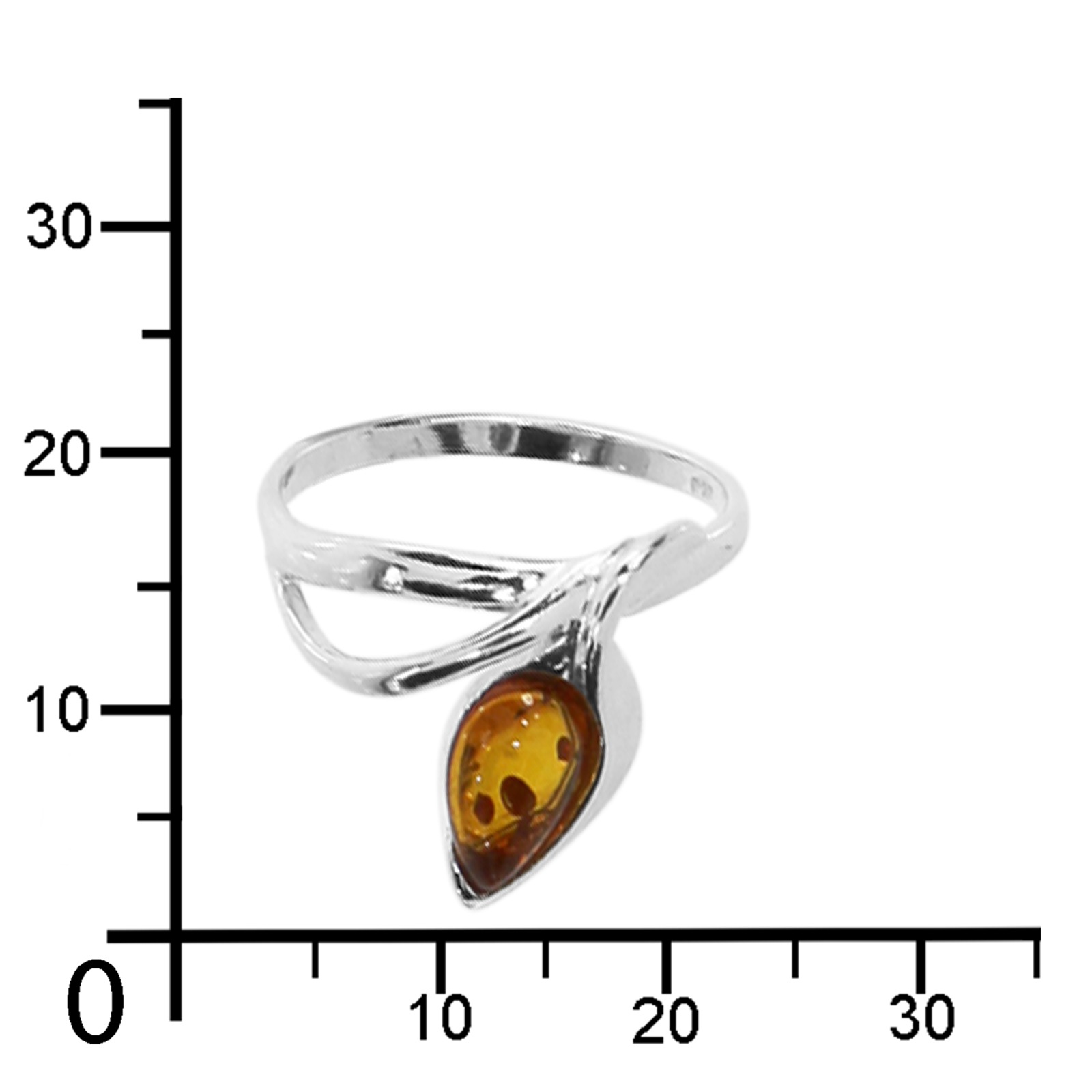OSTSEE-SCHMUCK Solitärring »- Ines - Silber 925/000 - Bernstein«