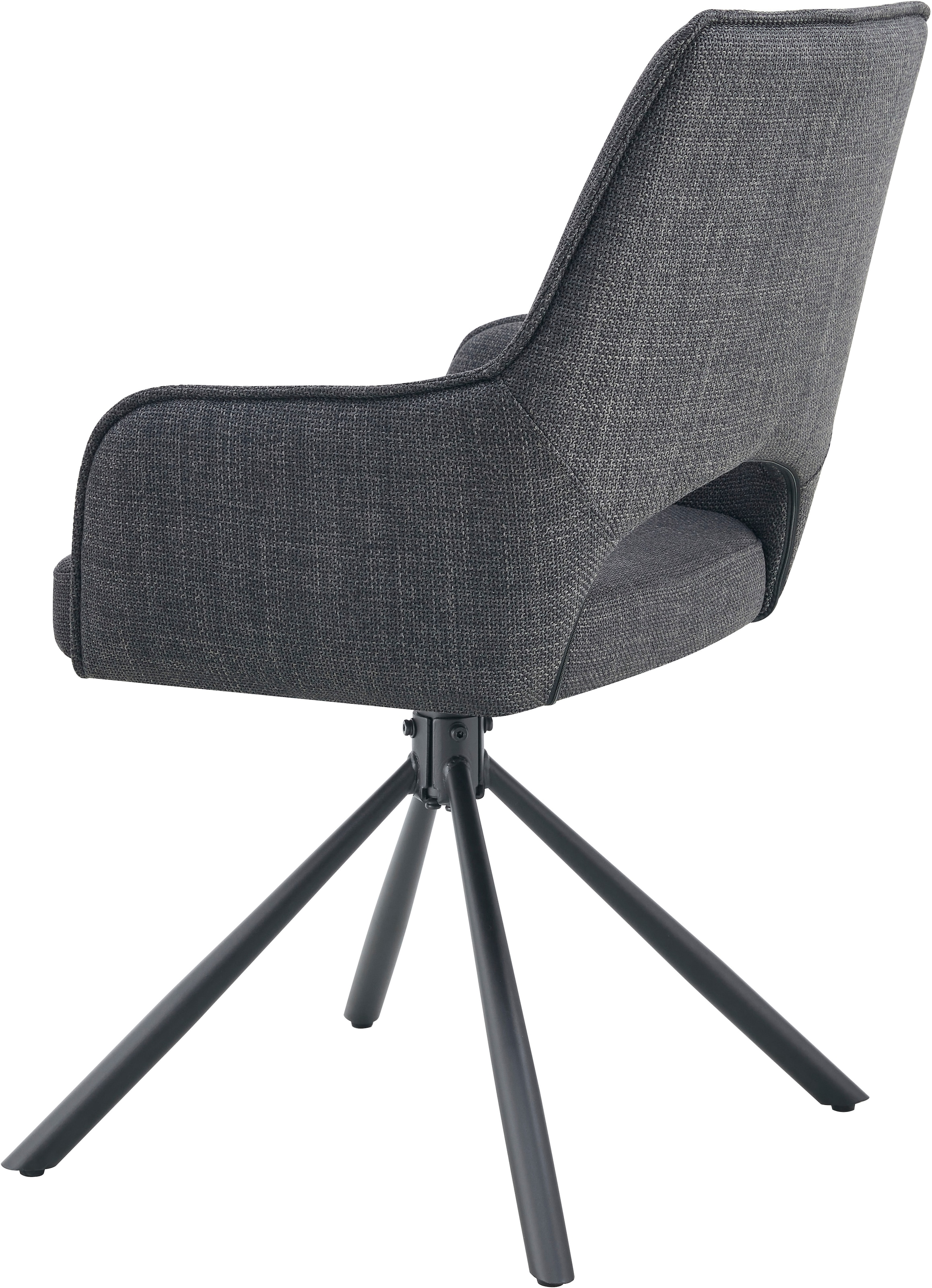 Home affaire Drehstuhl »BELLEVILLE, 2er Set, mit Metallgestell in matt schwarz« (Set) 2 Stk.