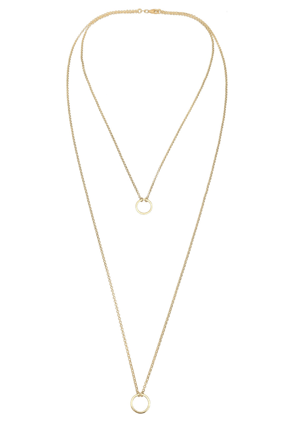 Elli Lange Kette »Halskette Layer mit Kreis Anhänger im Lagenlook 925 Silber«