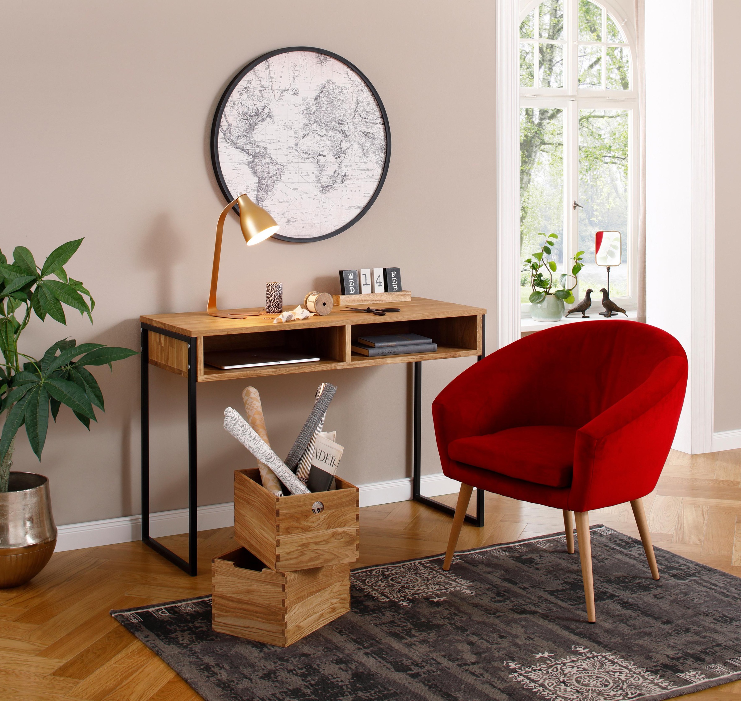 Home affaire Schubkasten »4A4«, Eiche, als Schublade oder Aufbewahrungsbox verwendbar, Breite 24 cm