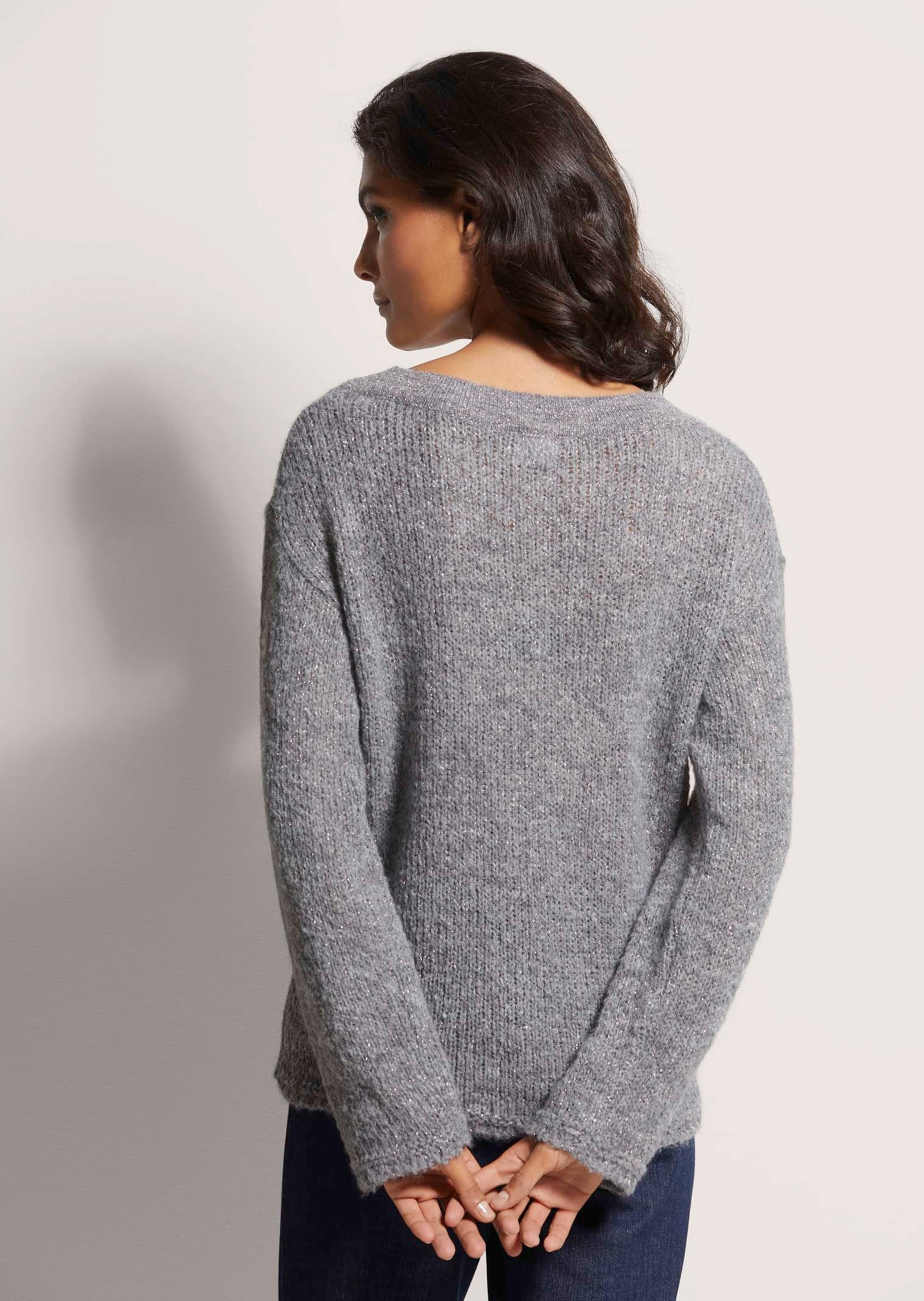 MADELEINE Longpullover »Pullover Pullover mit Glanz-Effekt«