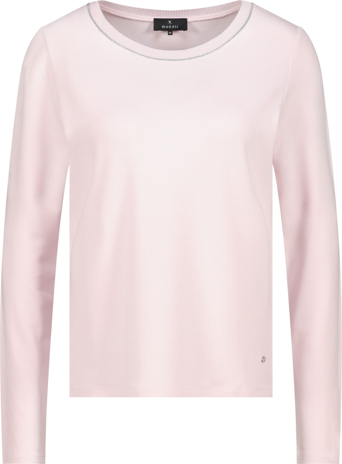 Monari Langarmshirt »Shirt Basic Schmuck Kette« Regular fit mit Rundhalsausschnitt
