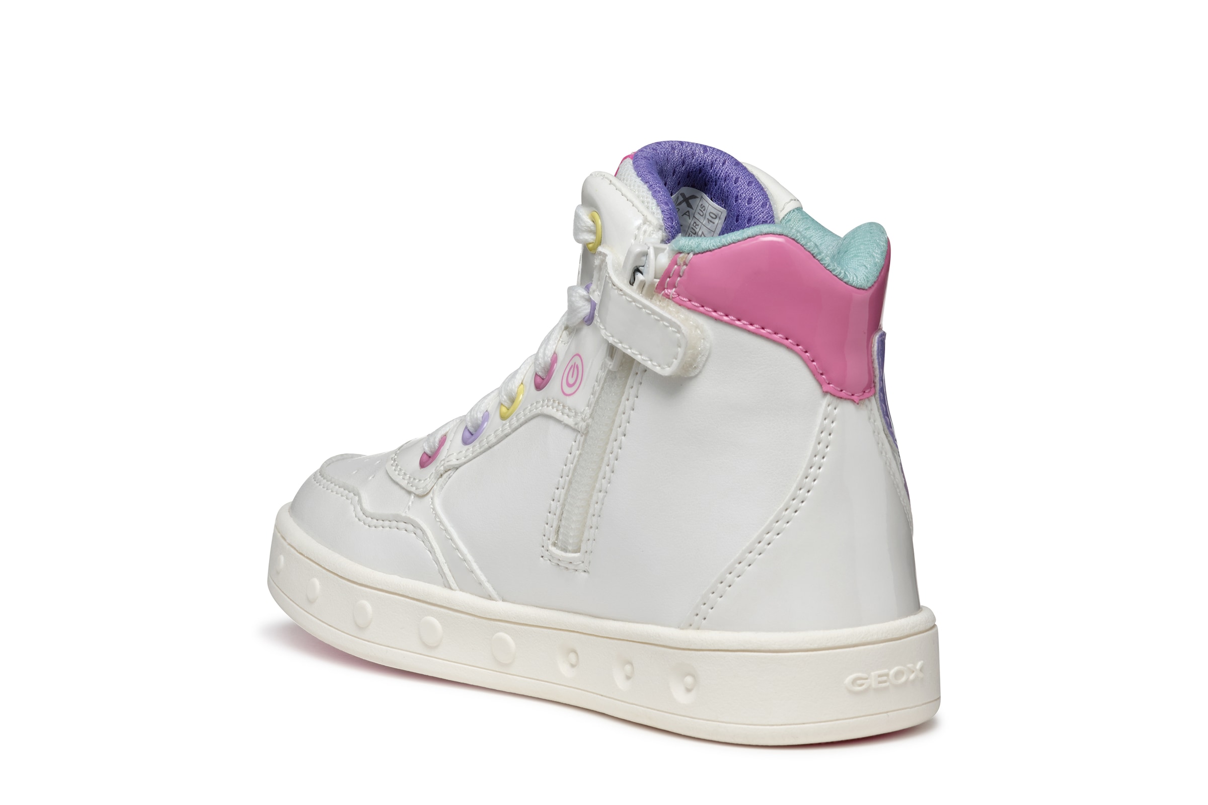 Geox Sneaker »J SKYLIN GIRL Blinkschuh«  Schnürboots, Blinkschuh mit Glitzer und Blinkfunktion