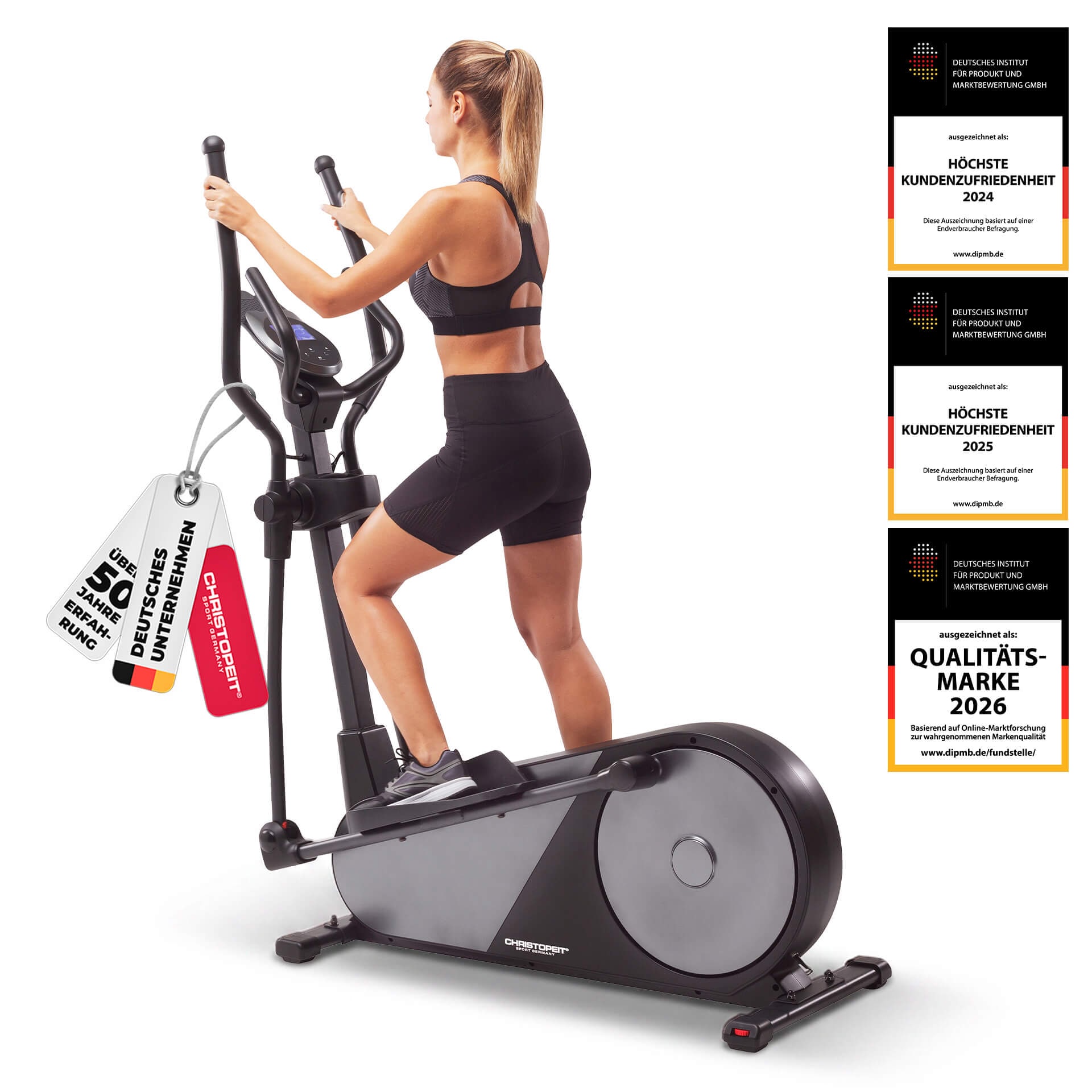 Christopeit Sport® Crosstrainer-Ergometer »EL 8000« 150 kg max. Benutzergewicht, 32 Widerstandsstufen