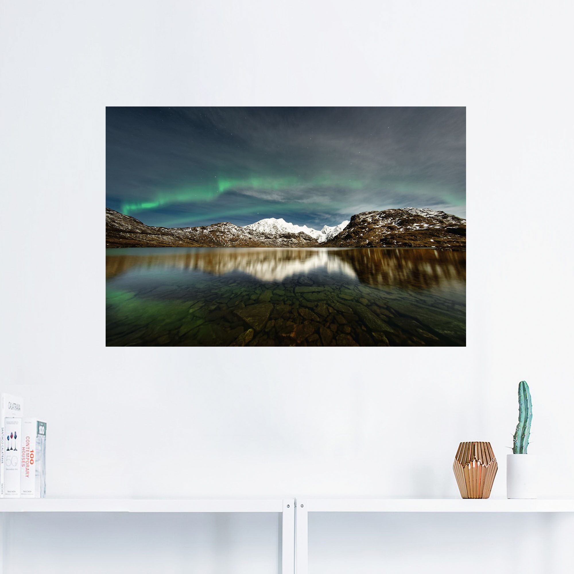 Artland Wandbild »Polarlicht über einer Bergkette«, Gewässer, (1 St.), als  Alubild, Leinwandbild, Wandaufkleber oder Poster in versch. Größen im OTTO  Online Shop