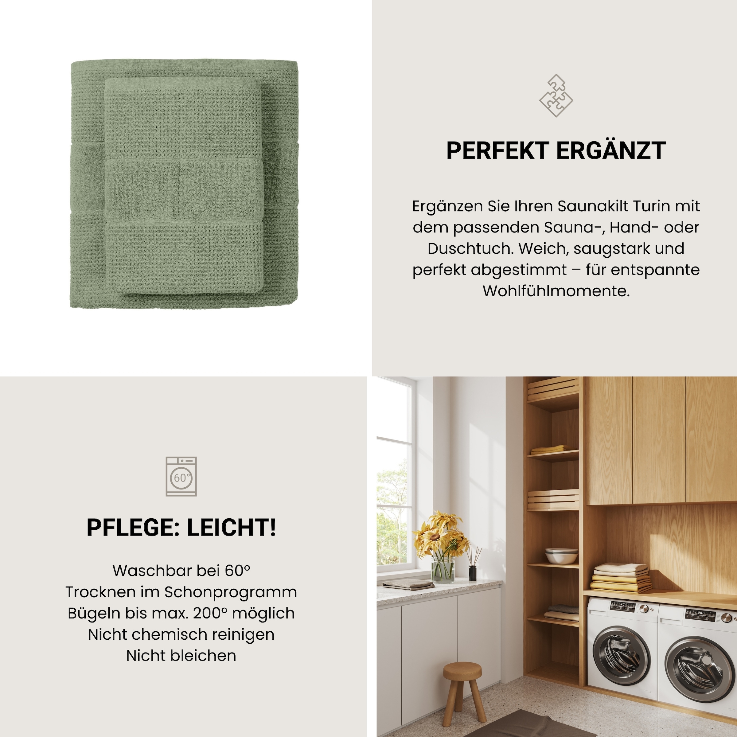 Schiesser Sarong »Saunakilt Turin für Damen in angesagter Reiskornoptik« 1 Stk. tlg., Made in Green