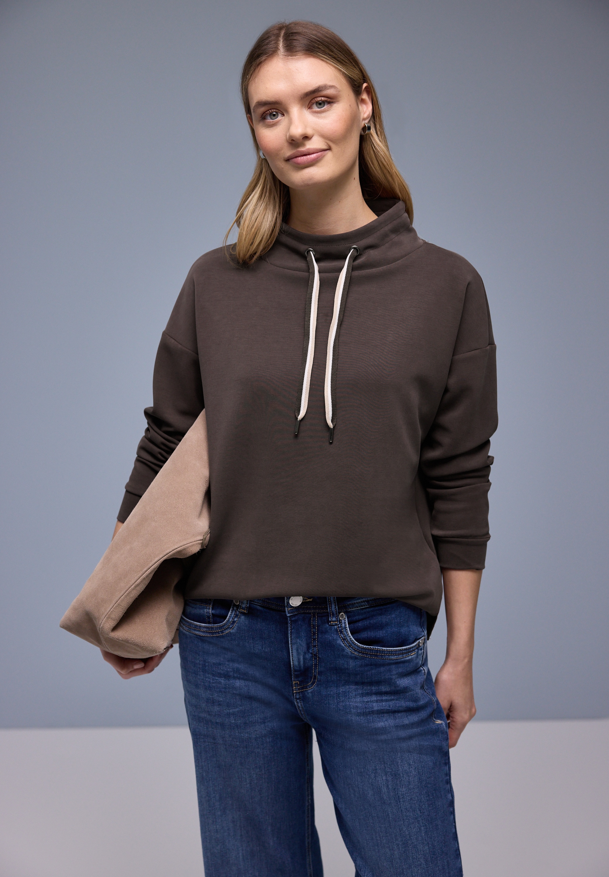 STREET ONE Sweatshirt , mit Stehkragen und Kordelzug
