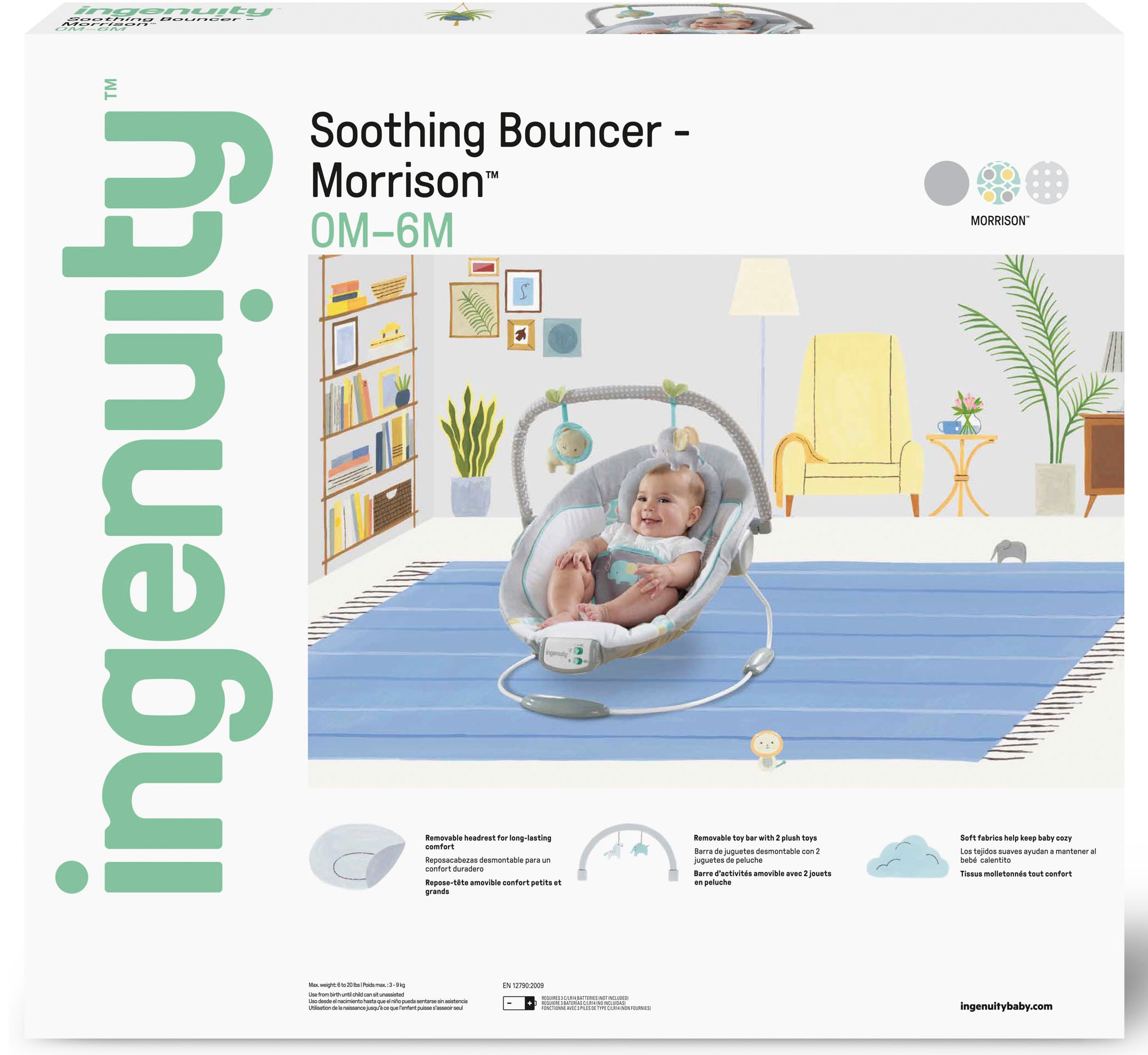 ingenuity Babywippe »Soothing Bouncer, Morrison«, bis 18 kg