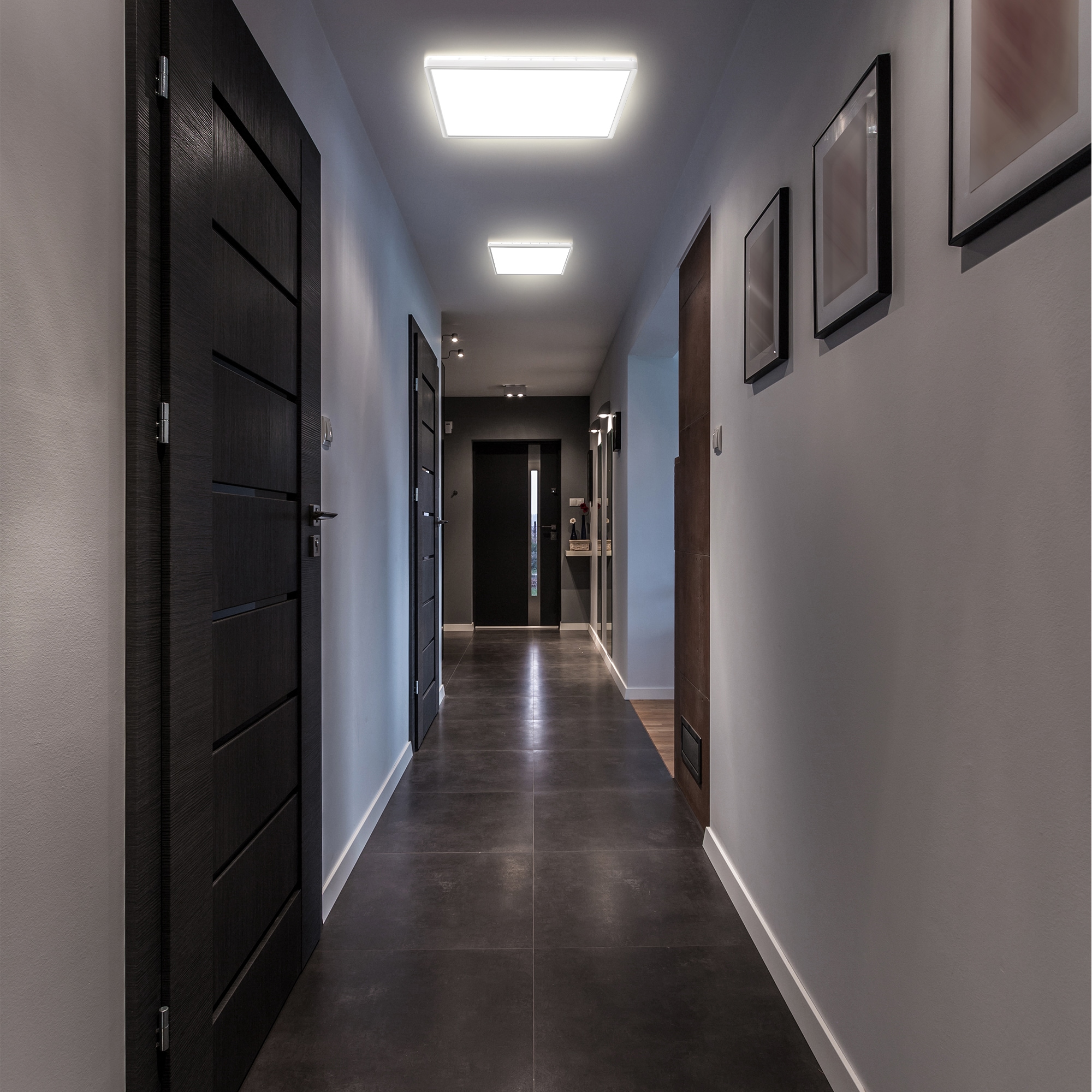 B.K.Licht ultraflaches LED Panel mit LED Backlight, Stufendimmer, inkl. 1 x LED Platine, 22 Watt, 3.000 Lumen, 4.000 Kelvin, inkl. Memoryfunktion, Gr. ca. 42 x 42 cm