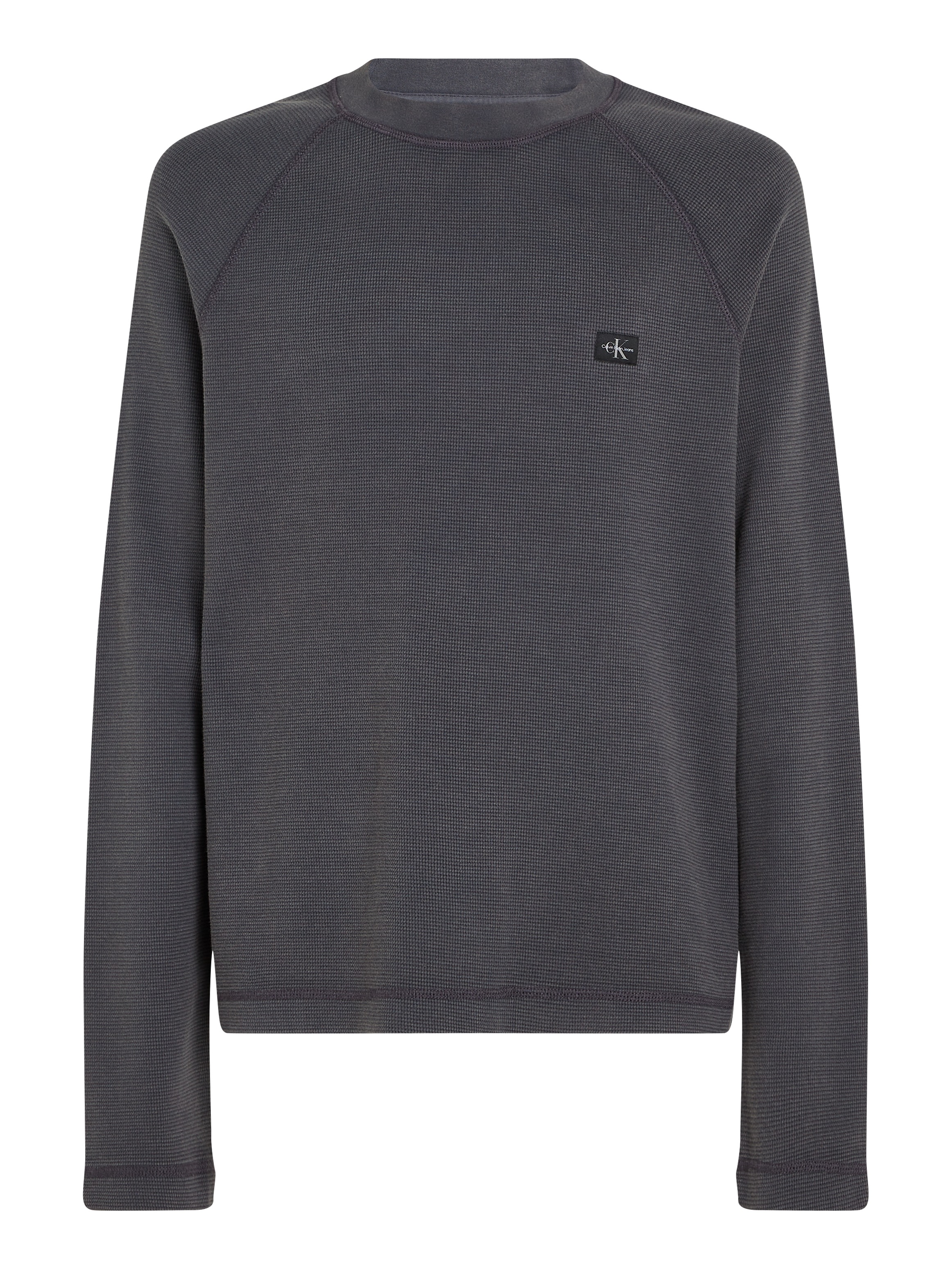 Calvin Klein Jeans Langarmshirt »WASHED WOVEN LABEL WAFFLE RAGLAN«, in gewaschener Qualität