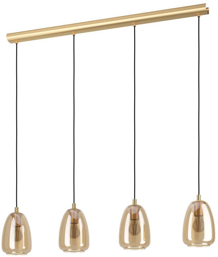 EGLO Hängeleuchte »ALOBRASE«, 4 flammig, Leuchtmittel E27 | ohne Leuchtmittel, Pendelleuchte aus Metall und bedampften Glas, E27 Fassung, 108 cm