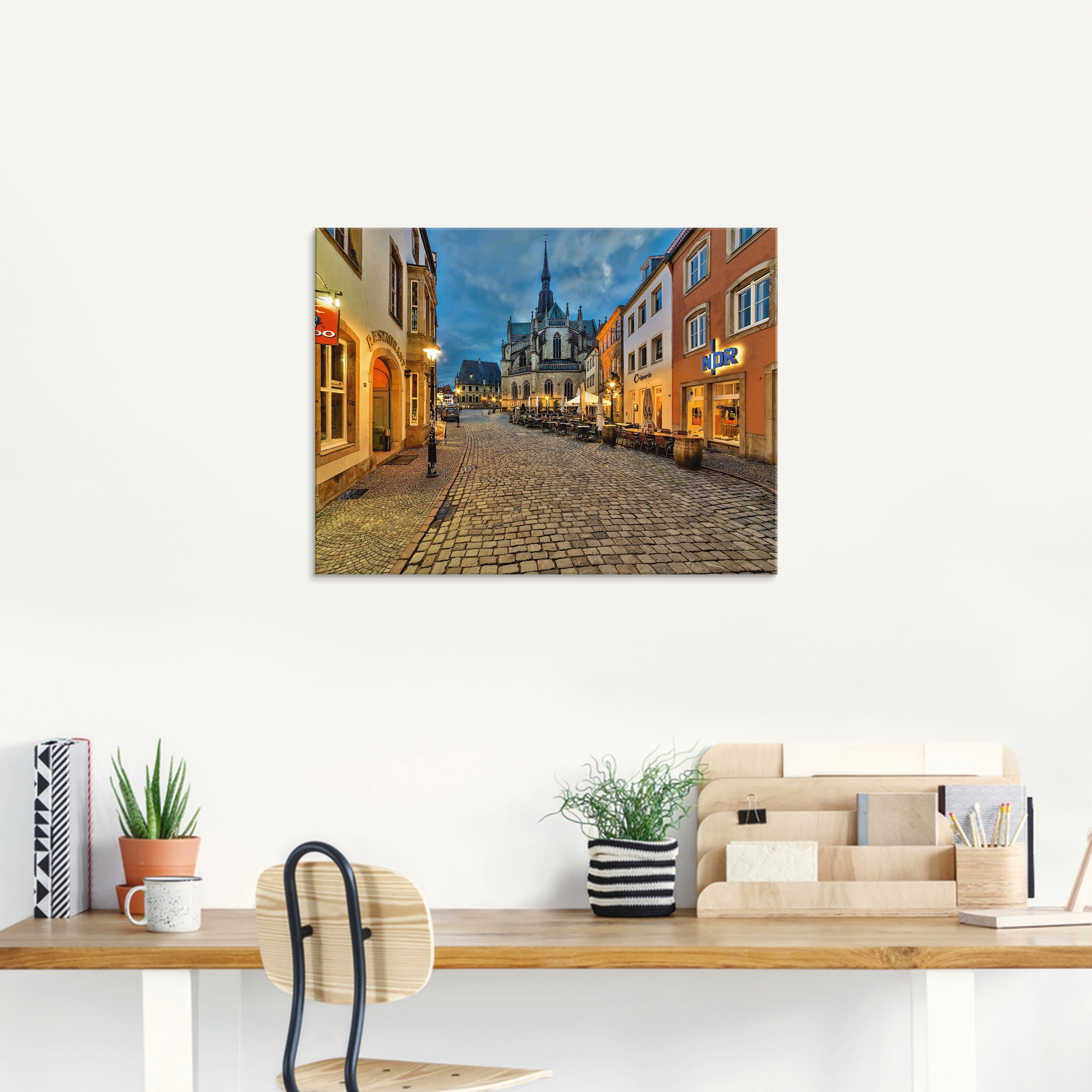 Artland Glasbild »Osnabrück, Blick auf die Marienkirche«, Deutschland, (1 St.), in verschiedenen Größen