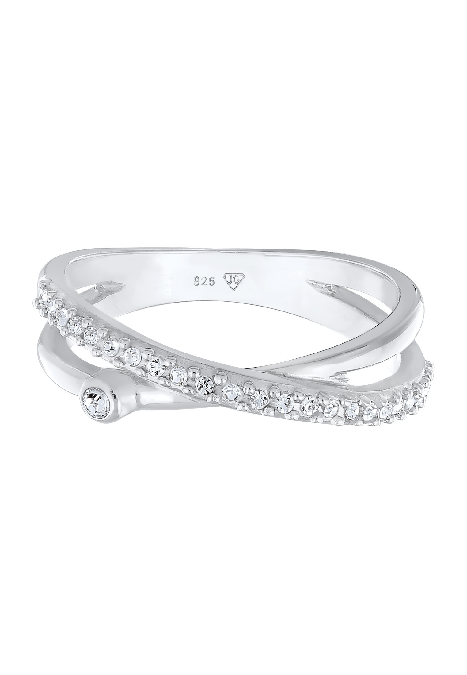 Elli Silberring »Ring Wickelring X Kristalle Glamour 925 Silber«