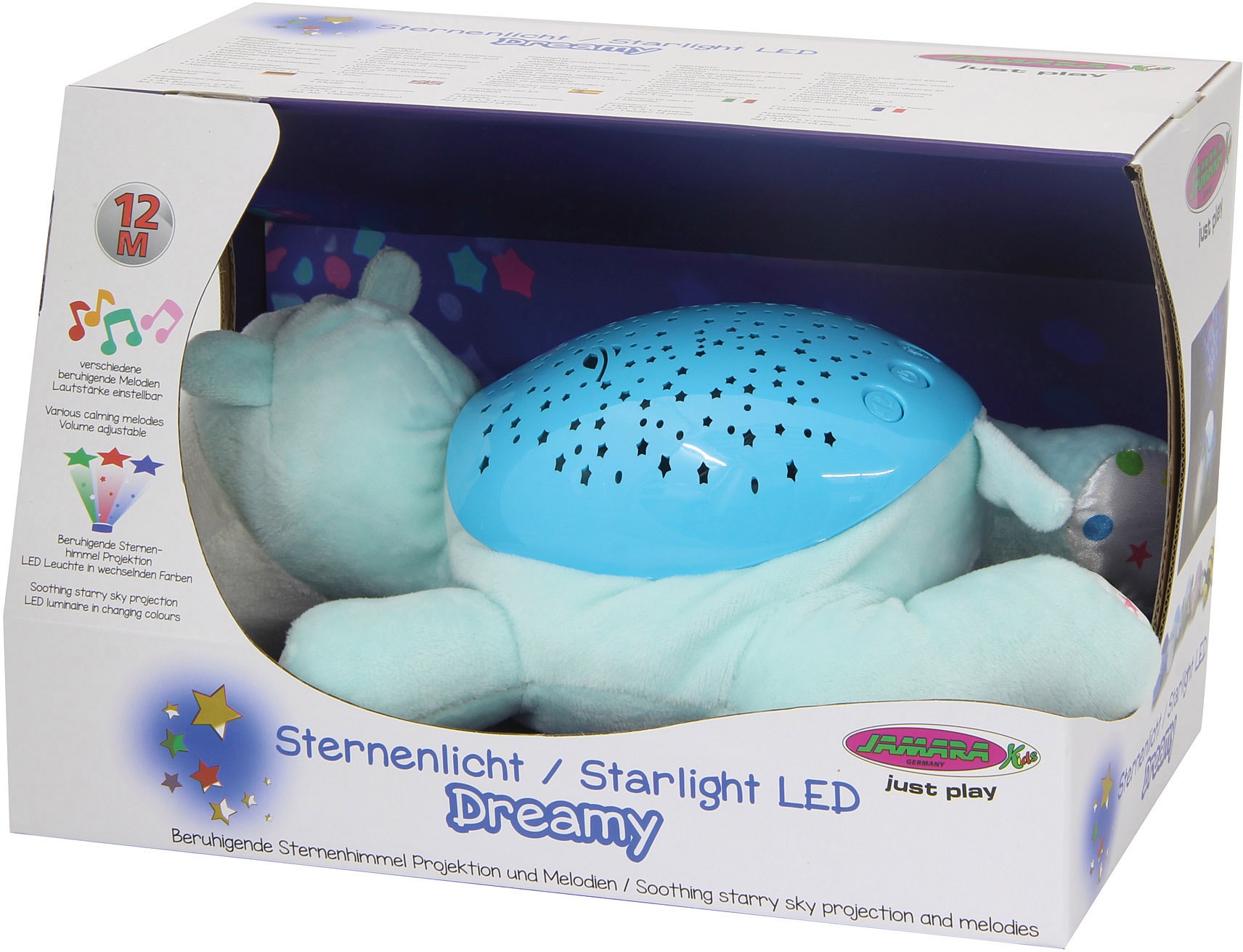 Jamara Kuscheltier »Sternenlicht Dreamy, Nilpferd«, mit Licht und Sound