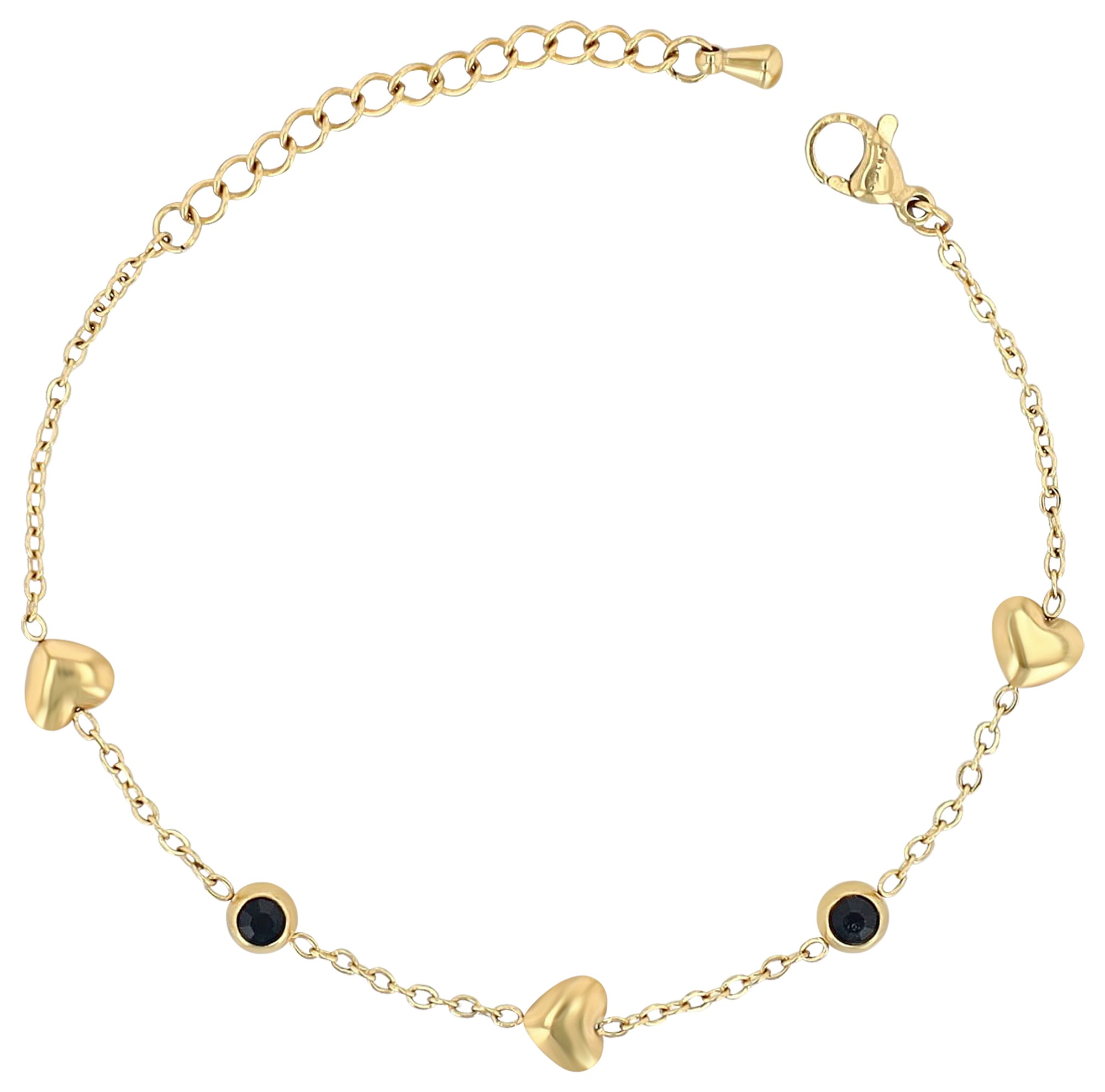 Adelia´s Armband »Damen Armband ¿ Herz aus Edelstahl mit Strass Steinchen 16,5+3 cm«