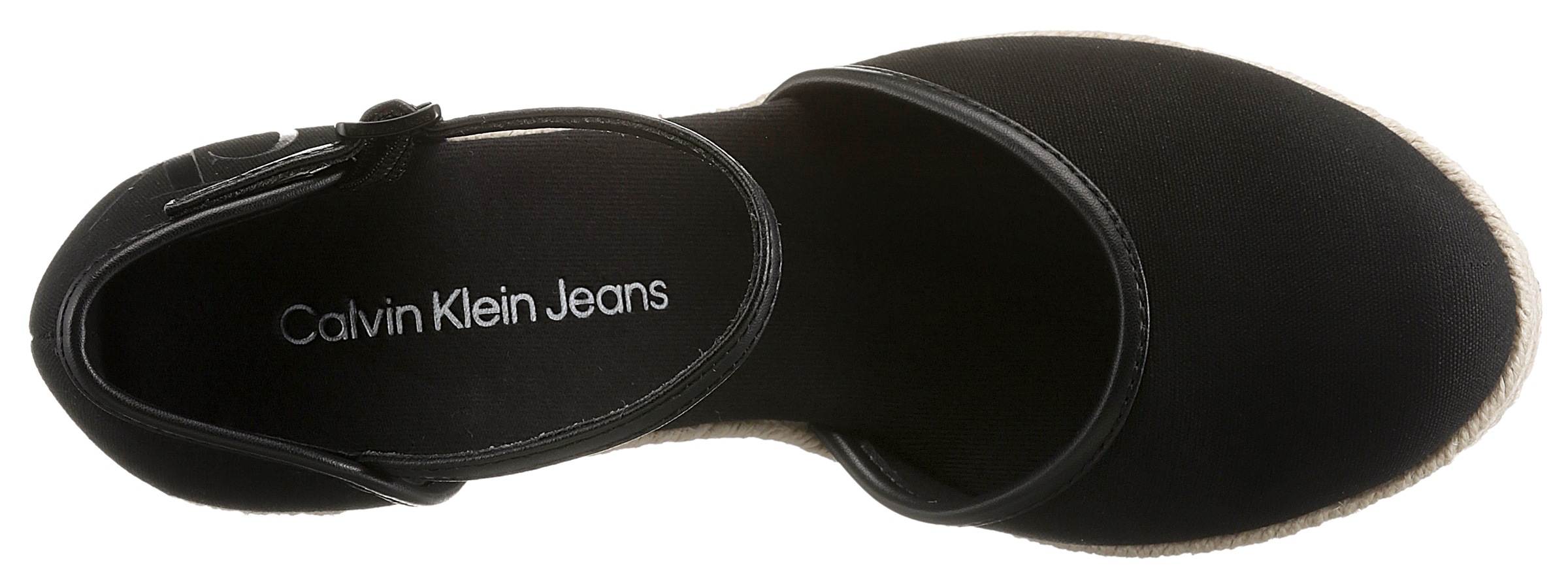 Calvin Klein Jeans Spangenpumps, mit Bastbesatz