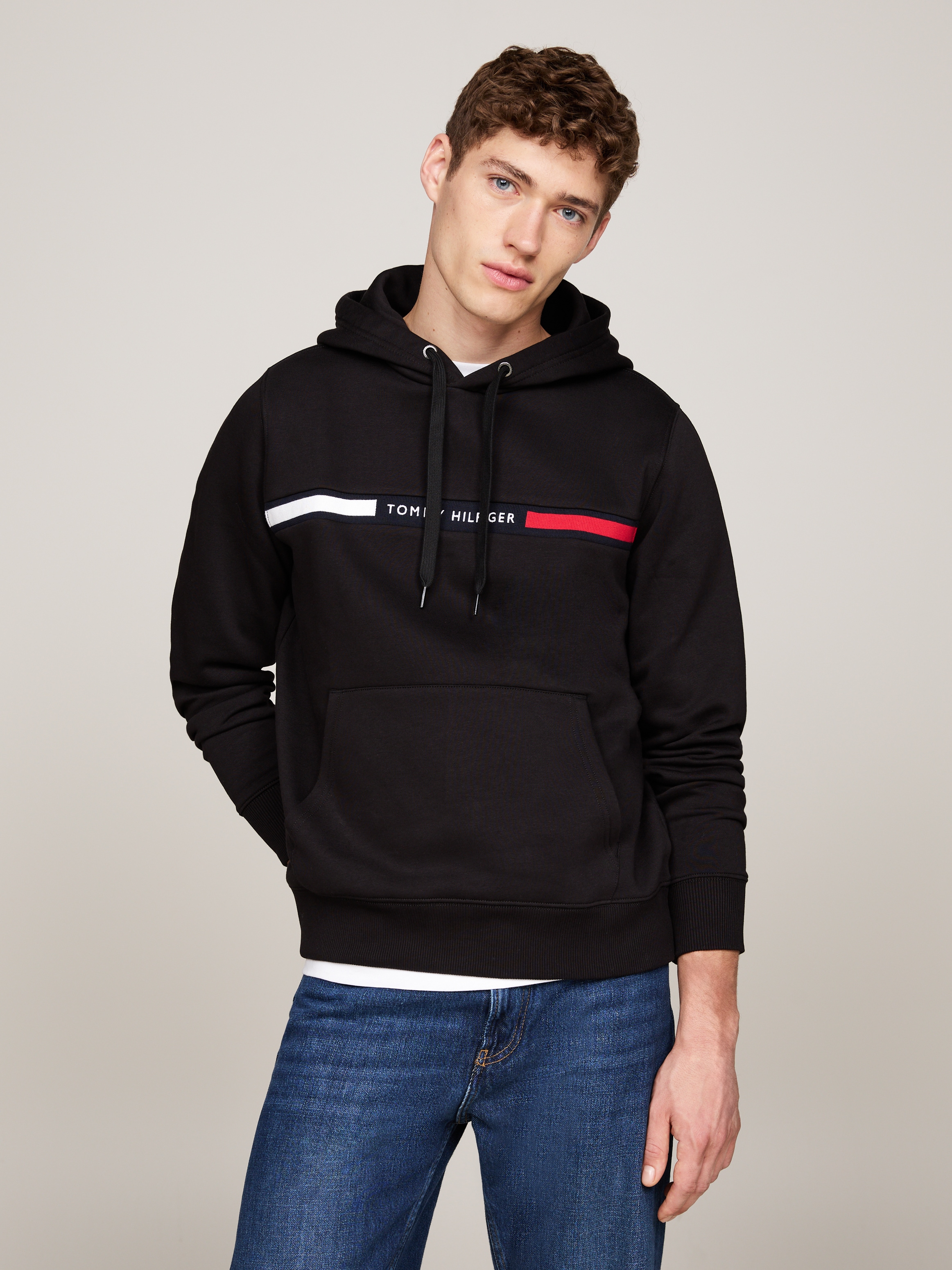 Kapuzensweatshirt »HILFIGER CHEST INSERT HOODY«, mit Kapuze, Kängurutasche,...