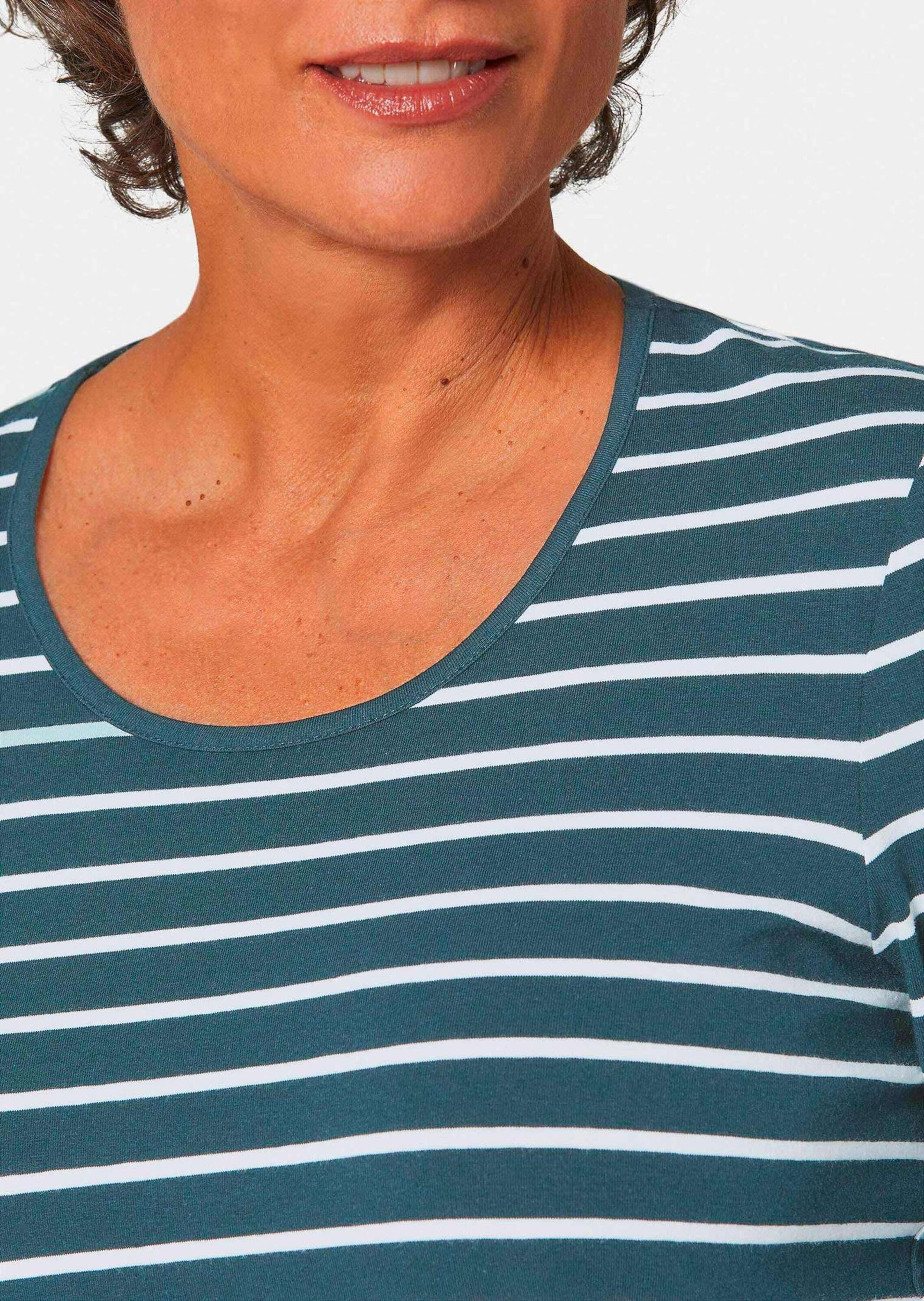 GOLDNER 3/4-Arm-Shirt »Buntgewirktes Ringelshirt«