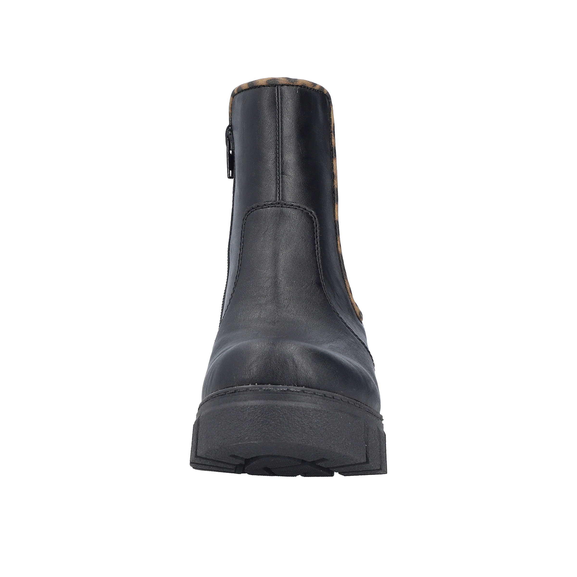 Rieker Chelseaboots  Stiefelette mit dekorativer Einfassung in Leo-Optik