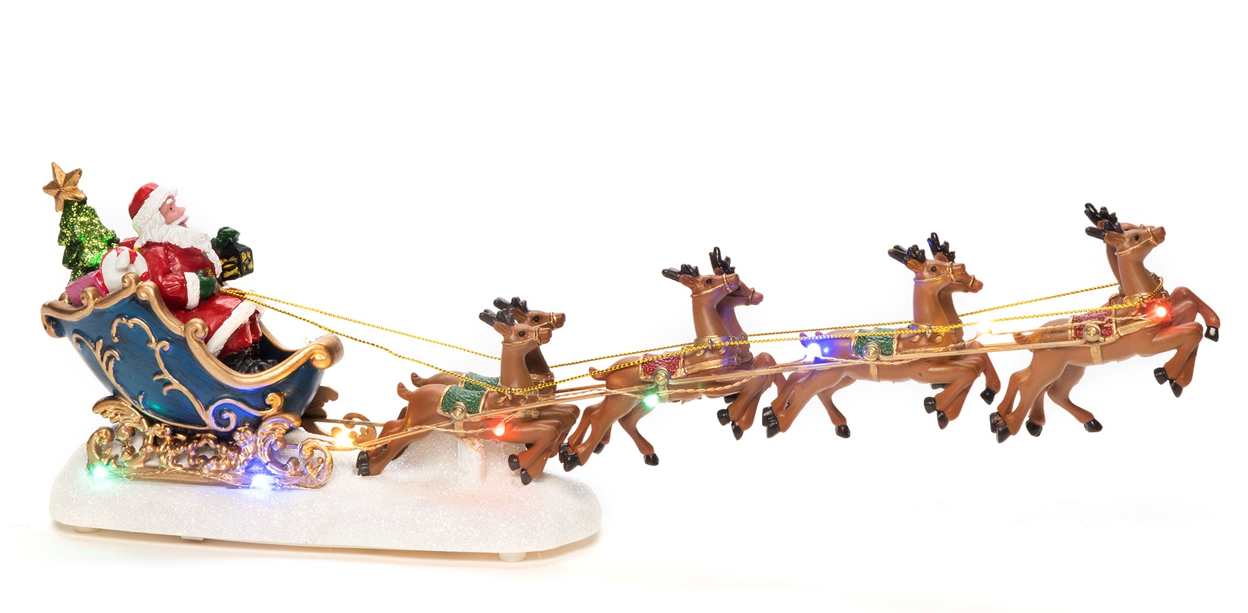 KONSTSMIDE LED Dekofigur »Weihnachtsmann im Schlitten mit Rentieren, Weihnachtsdeko«, Höhe ca. 14 cm