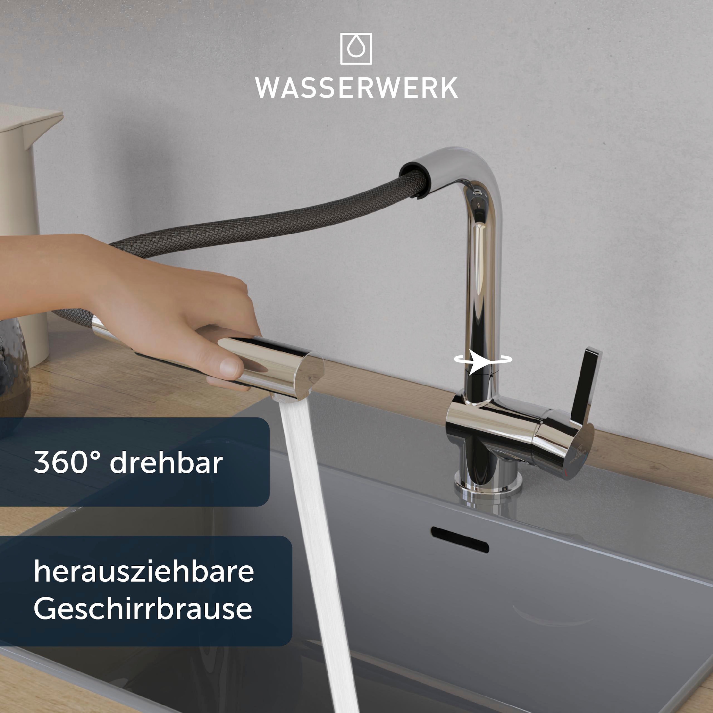 WASSERWERK Spültischarmatur »WK 4, Wasserhahn, Küche, Einhebelmischer«